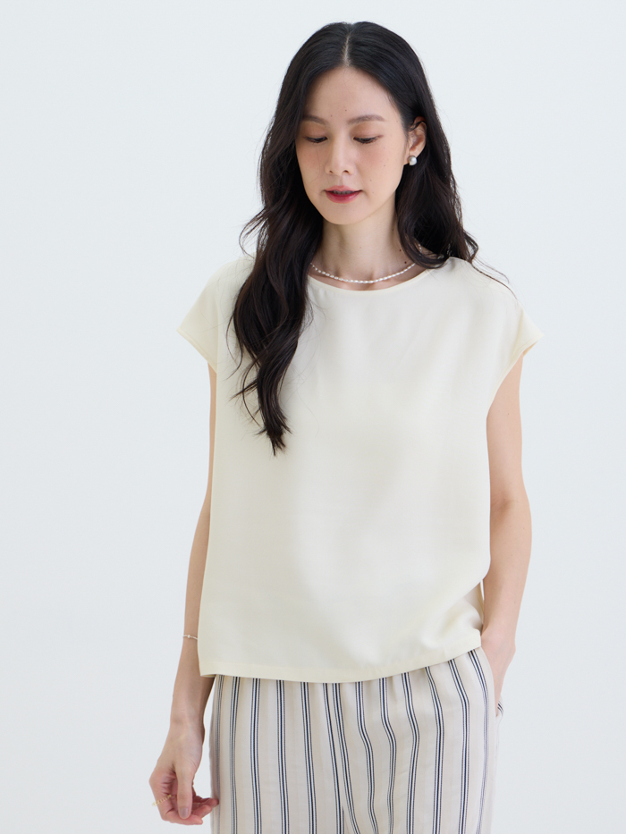 水滴日常圓領連袖上衣-日晨