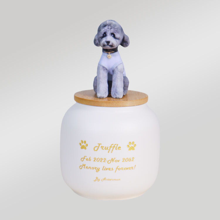3D Pet AI Figurine Urn - Ceramic Memorial Urn for Cats and Dogs