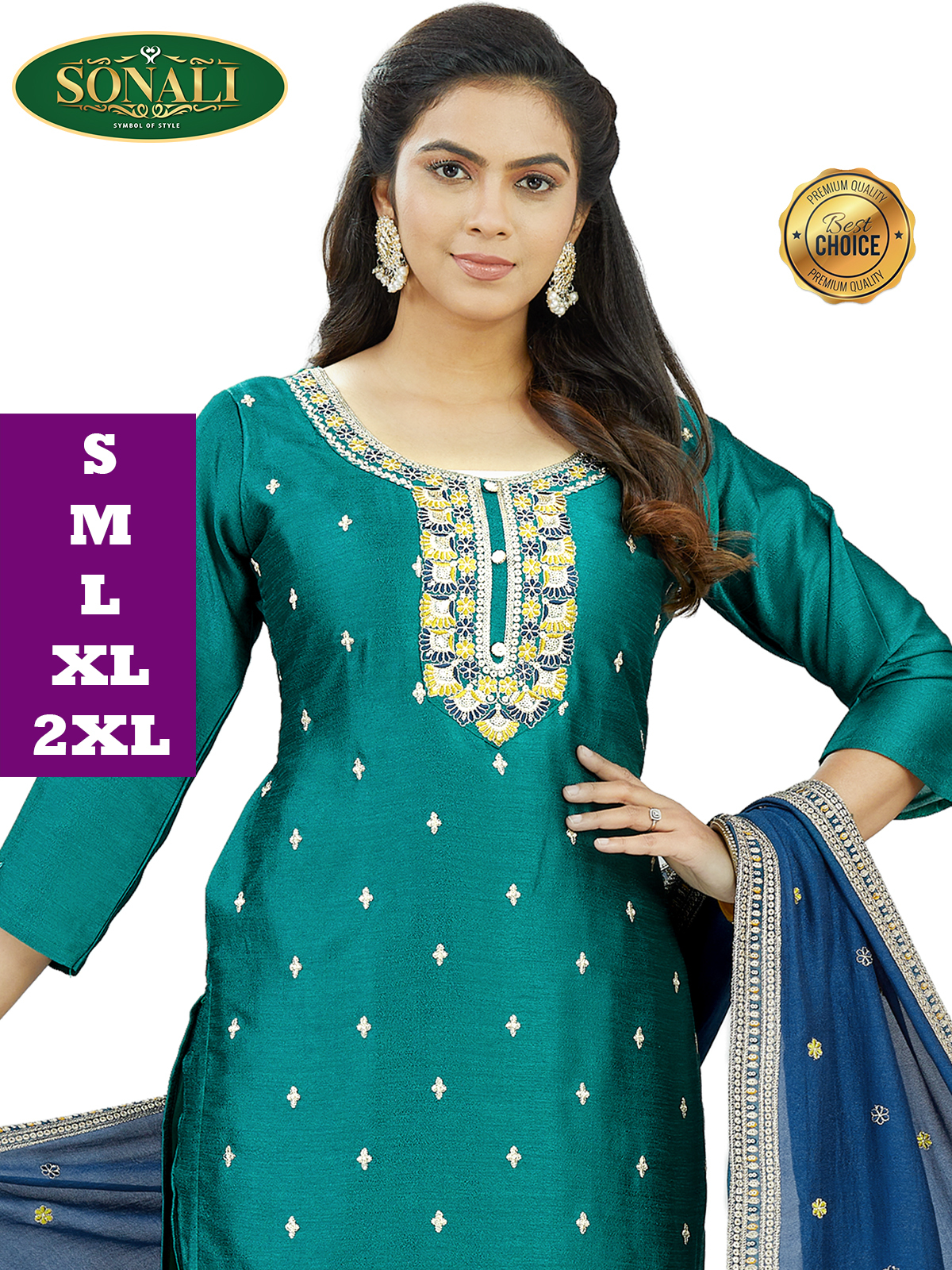 Sonali Super Premier Quality Women's Punjabi Suits / Women's Kurti Set Indian Tradition Women's Set - Q1977