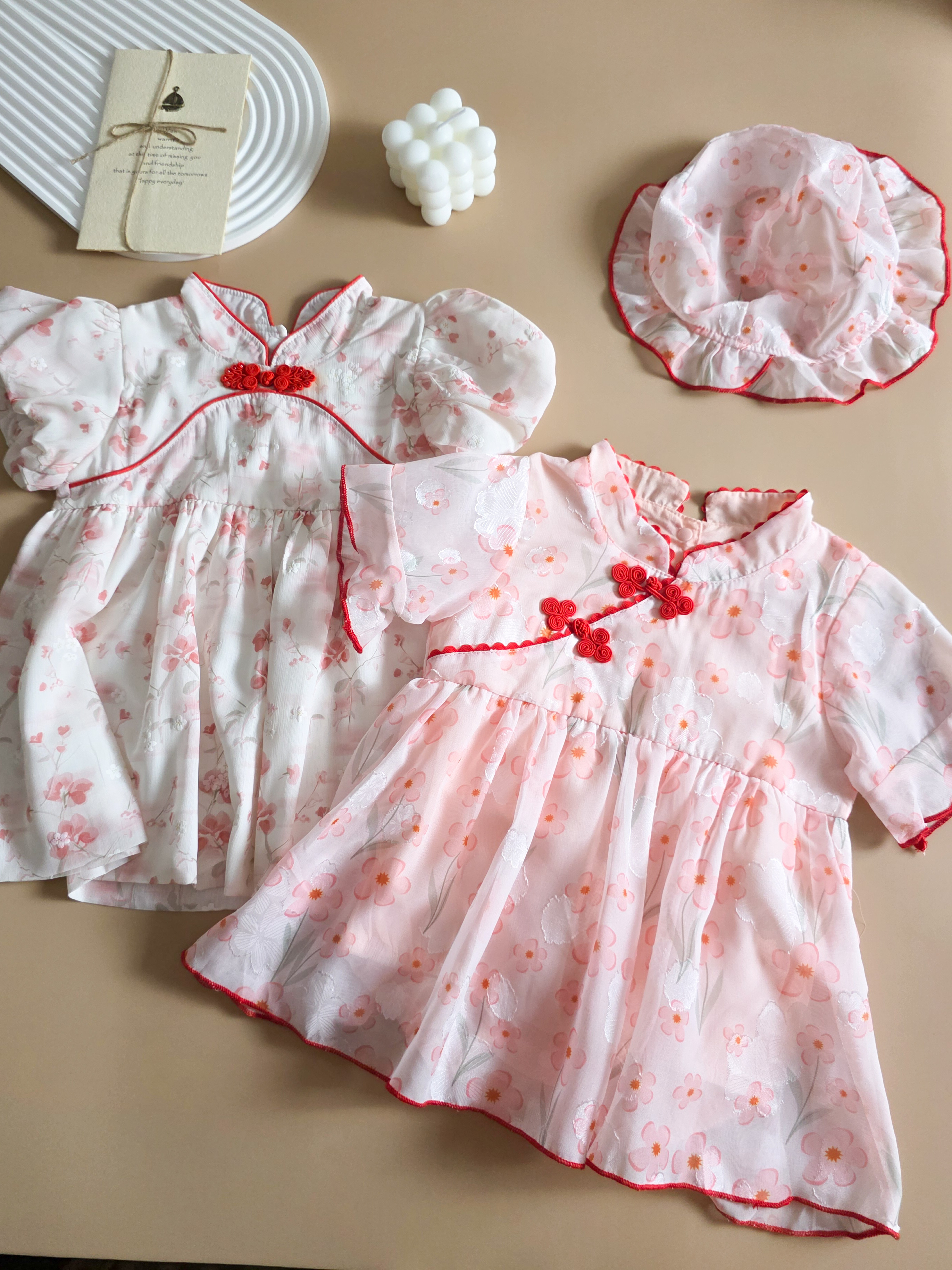 【送帽子】櫻紅舞蝶影 包屁裙 MF