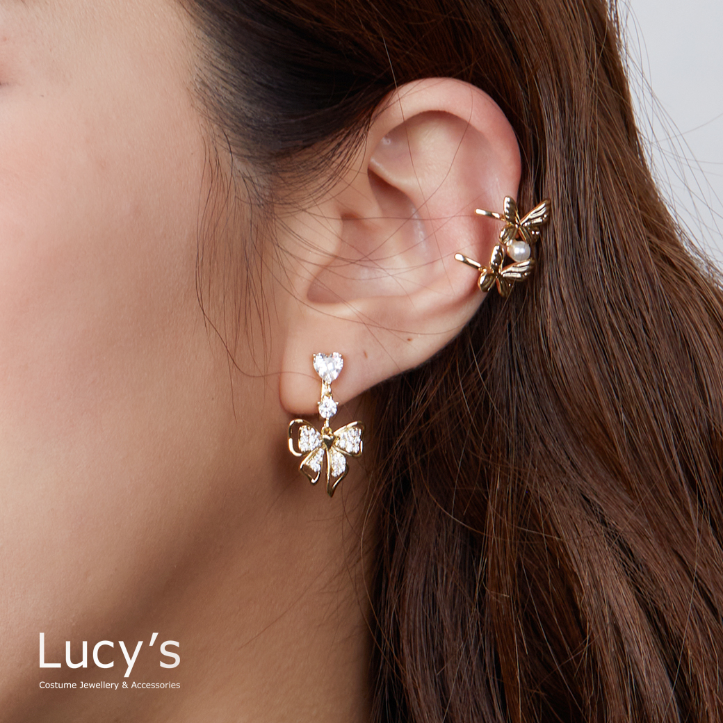 珍珠蝴蝶 耳骨夾 (二色) (124672/124673)