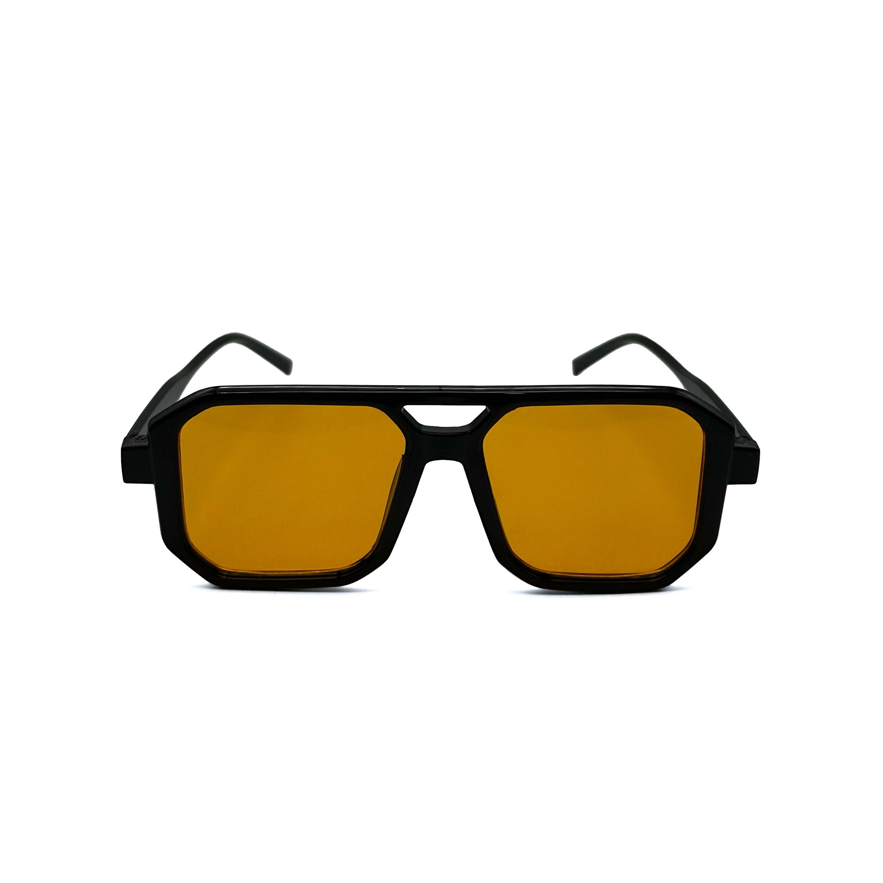 CHILL厚框切角幾何眼鏡-橘