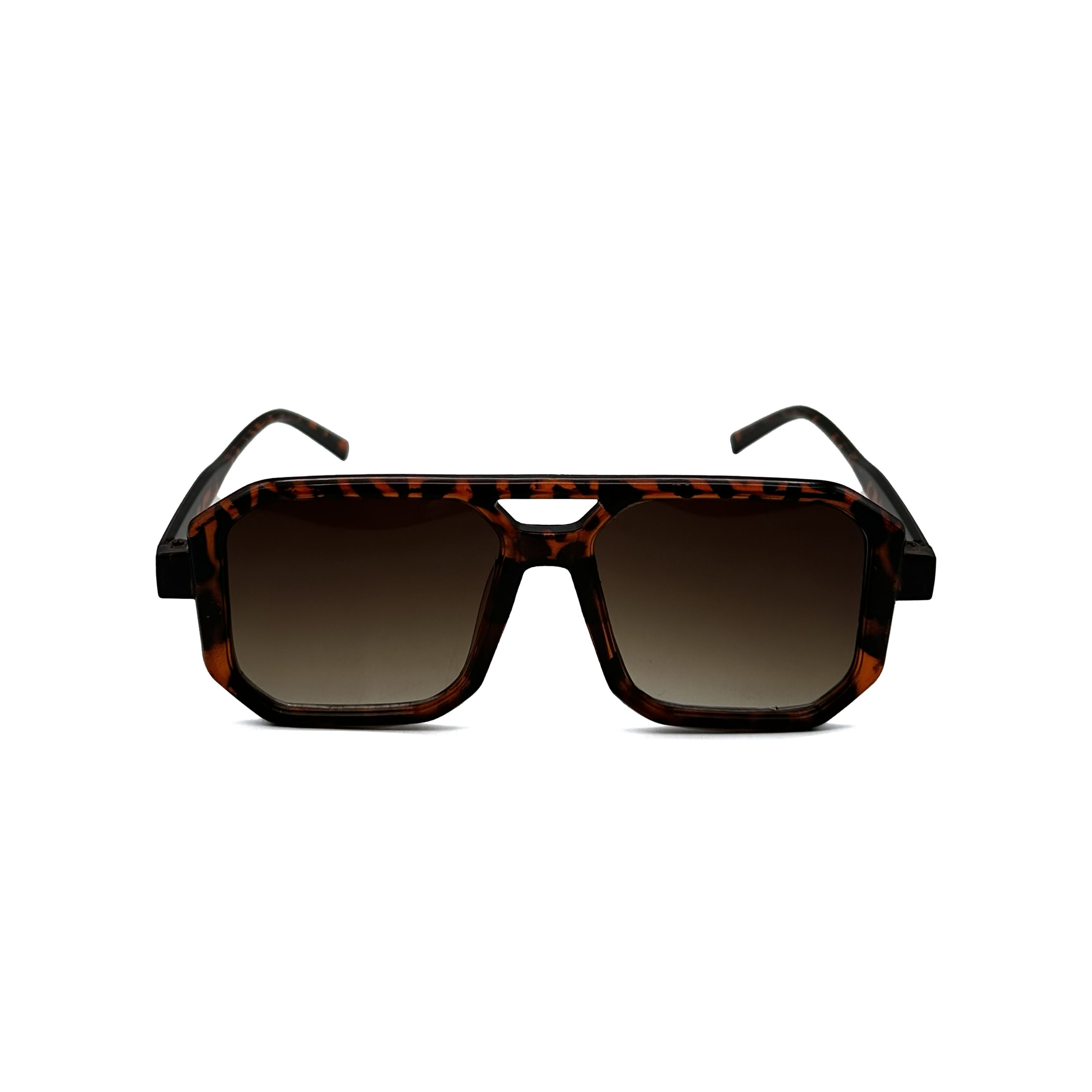 CHILL厚框切角幾何眼鏡-琥珀