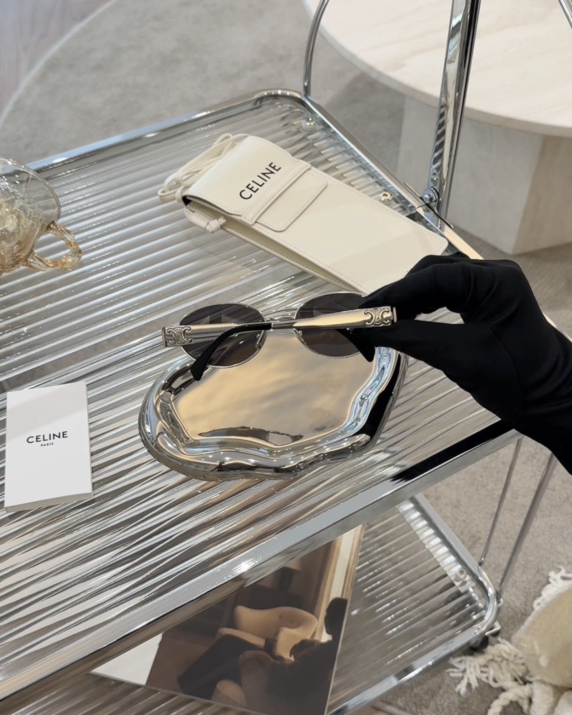 CELINE｜凱旋門 METAL 01金屬太陽眼鏡 銀色