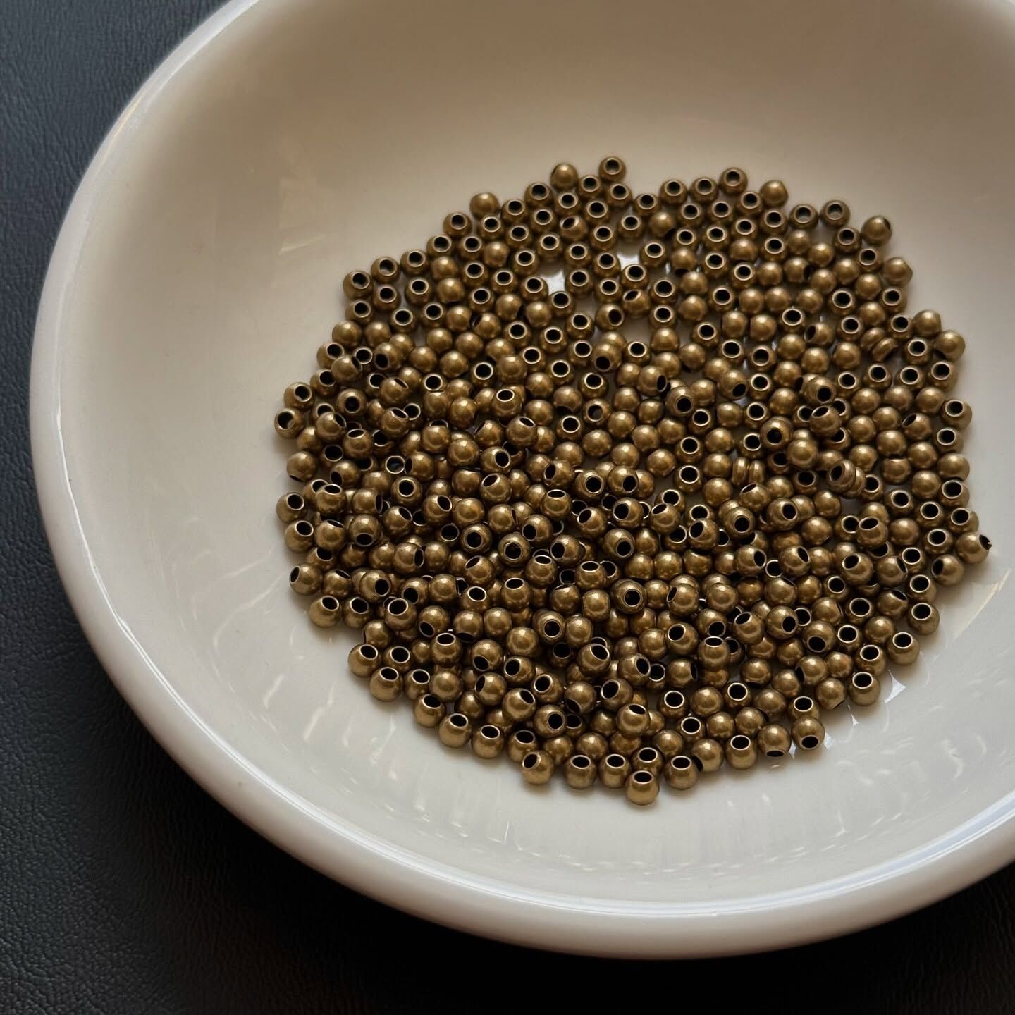 [原石] 保色黃銅 金屬隔珠配件 一組 10 顆 豆豆