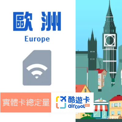 【歐洲】實體網卡｜總定量｜10-30天