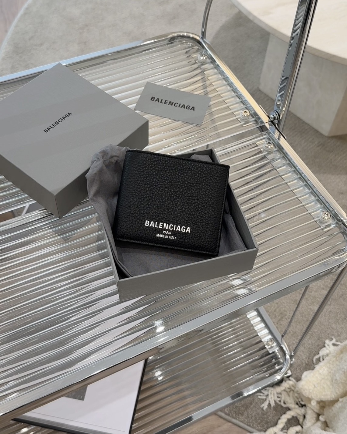 BALENCIAGA｜CREDIT 內零錢袋雙折短夾 黑色