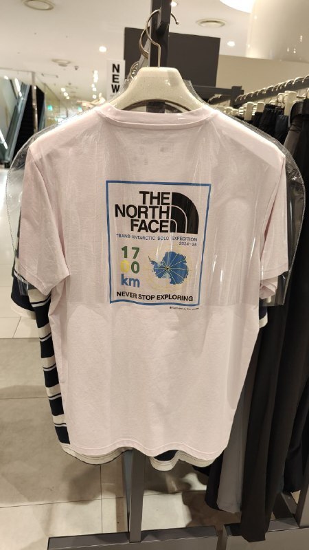 [K] THENORTHFACE LIGHT PINK ICE DAY COLLECTION M'S TRANS ANTARCTIC S/S ROUND TEE 1, NT7UR55D-LPI (KTNF17)