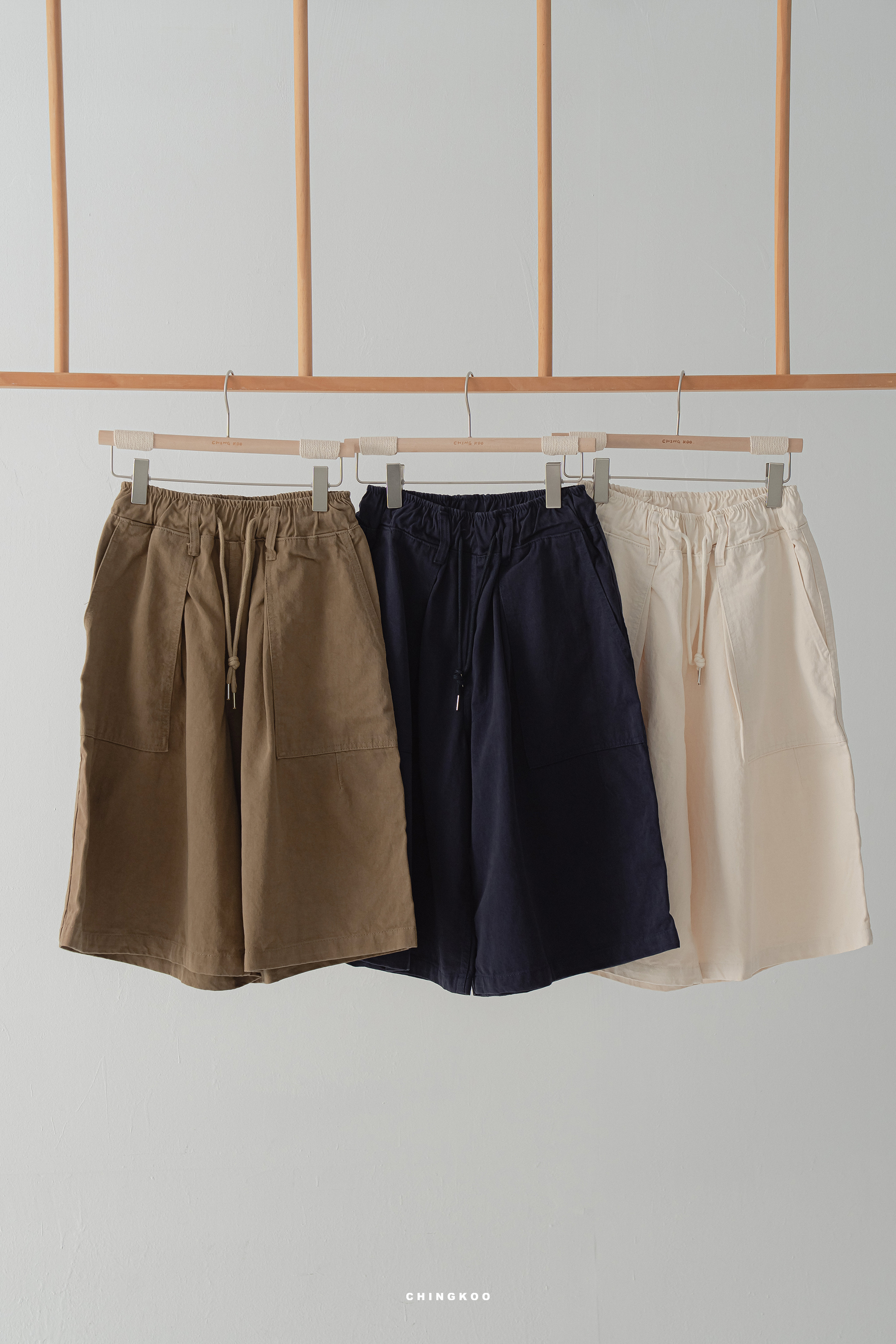 |韓國Korea|磅數棉料綁帶六分褲 3色