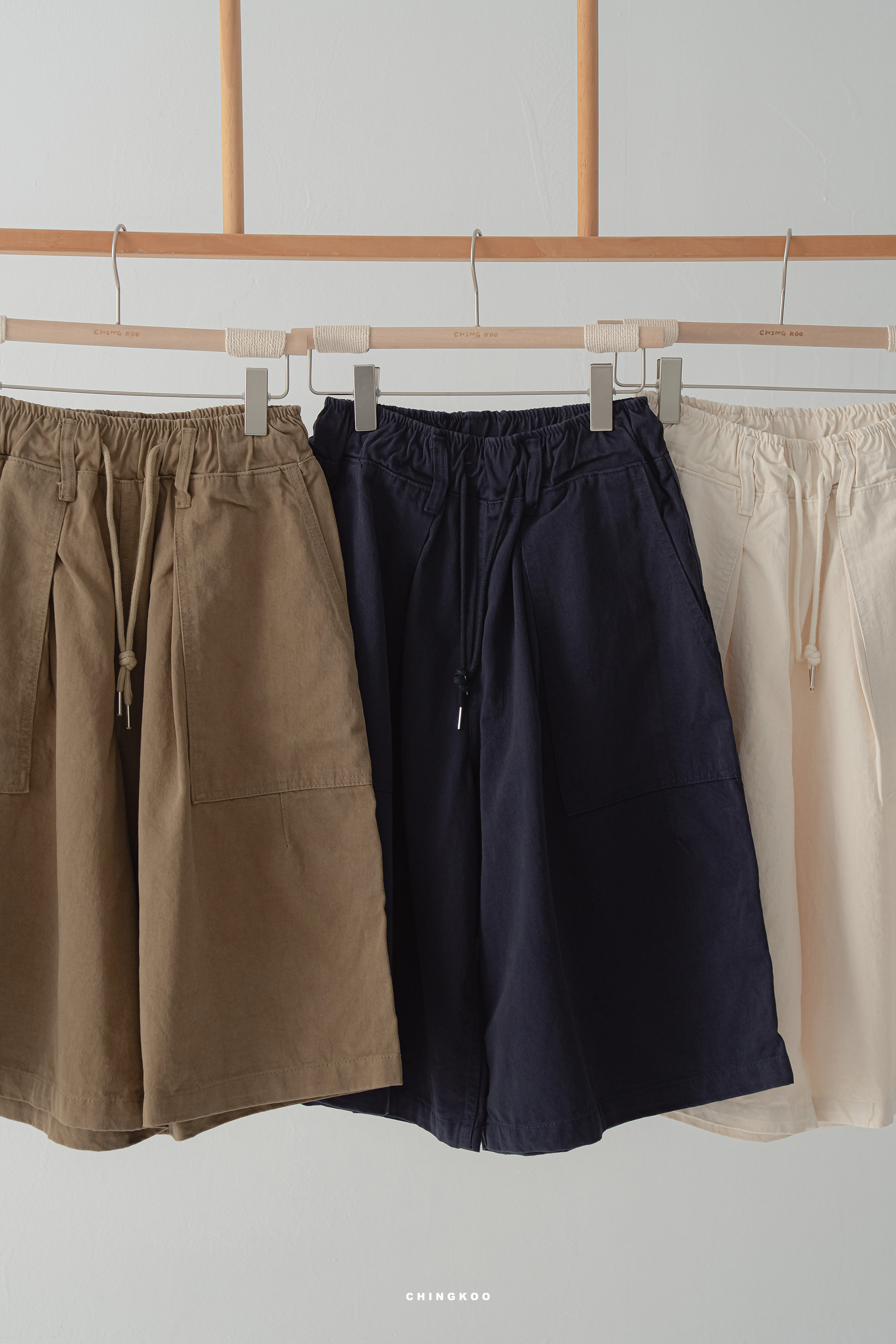 |韓國Korea|磅數棉料綁帶六分褲 3色