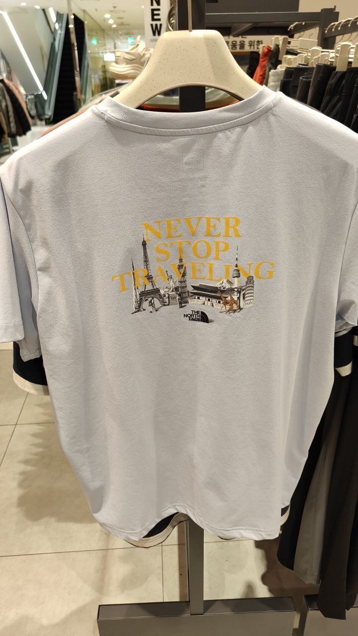 [K] THENORTHFACE LIGHT BLUE M'S LANDMARK S/S ROUND TEE, NT7UR26C-LBL (KTNF22)