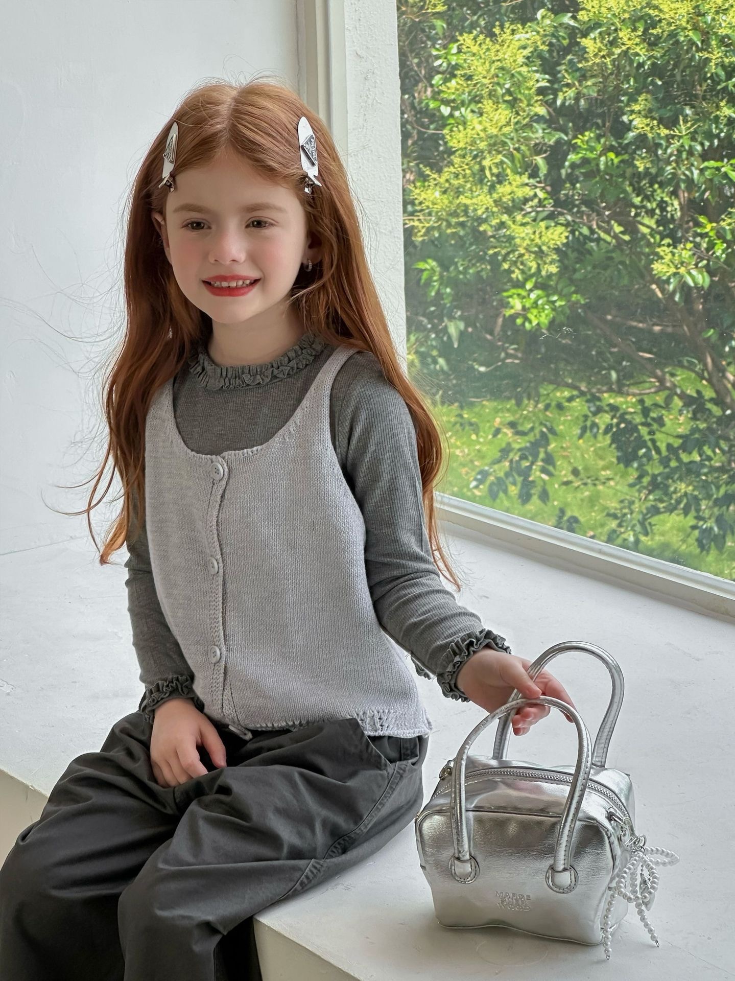 下擺提花甜美背心