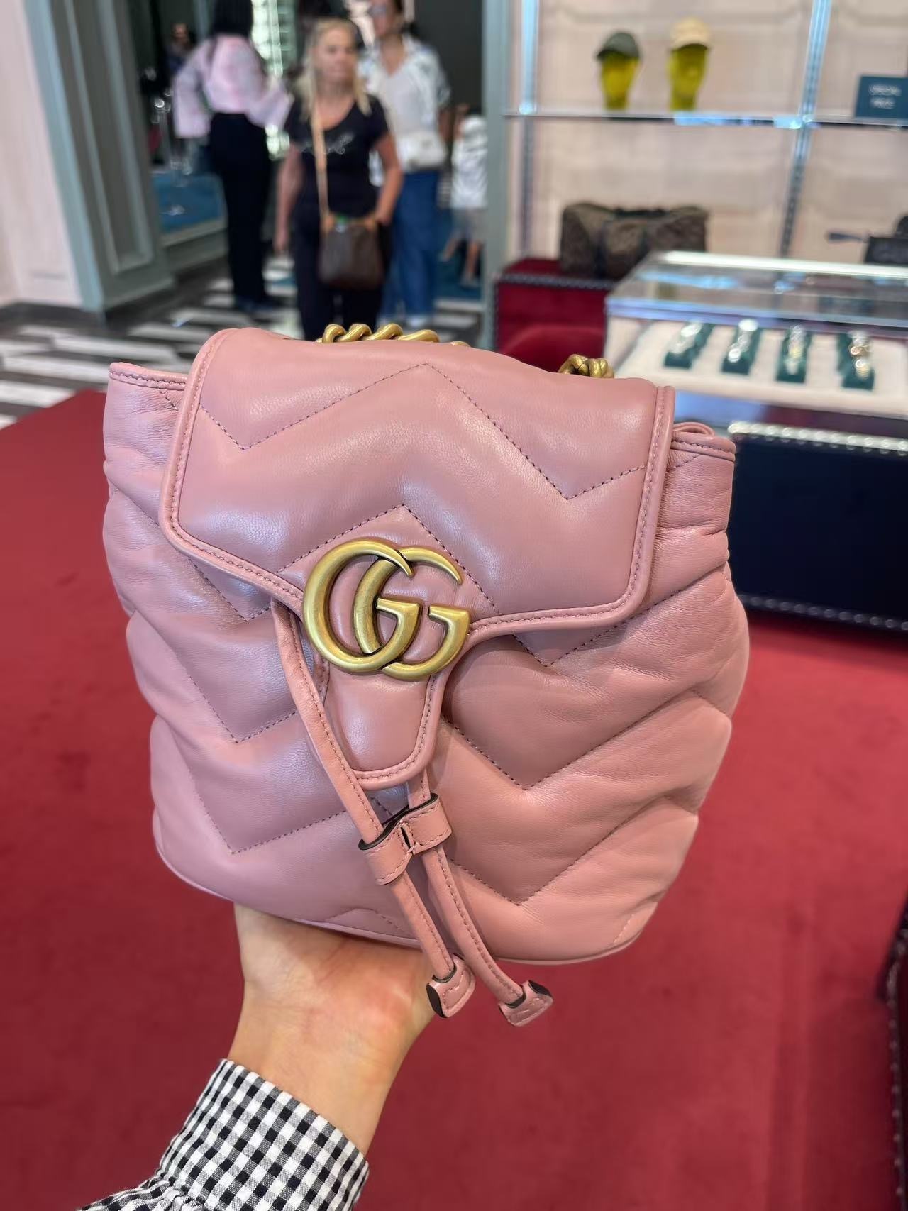 Gucci Bag GG Marmont Nappa Backpack Dusty Pink 777253