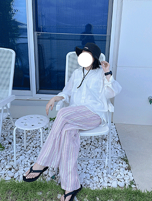 春夏新款/混色條紋寬褲 MANIFEST正韓🇰🇷