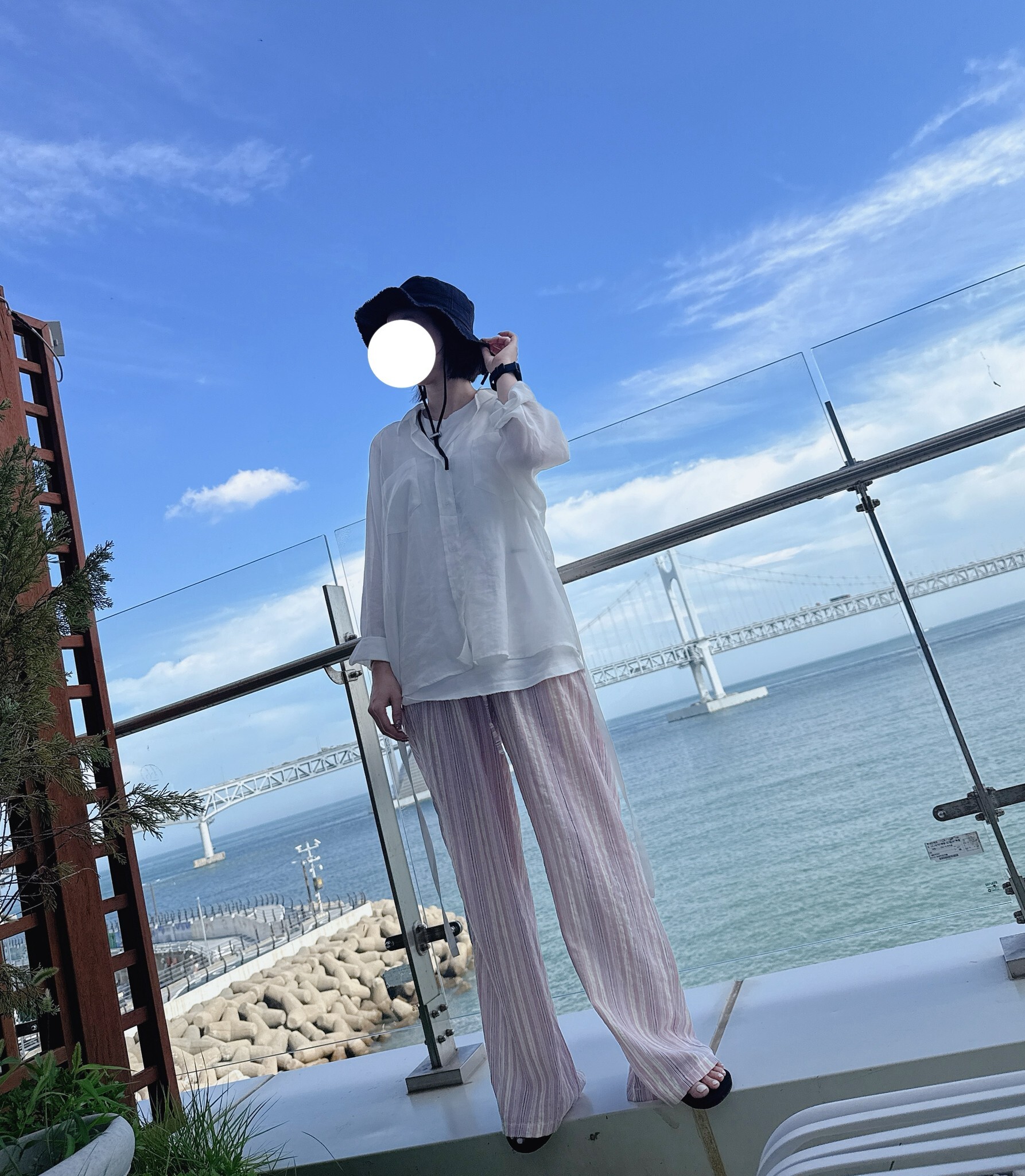 春夏新款/混色條紋寬褲 MANIFEST正韓🇰🇷