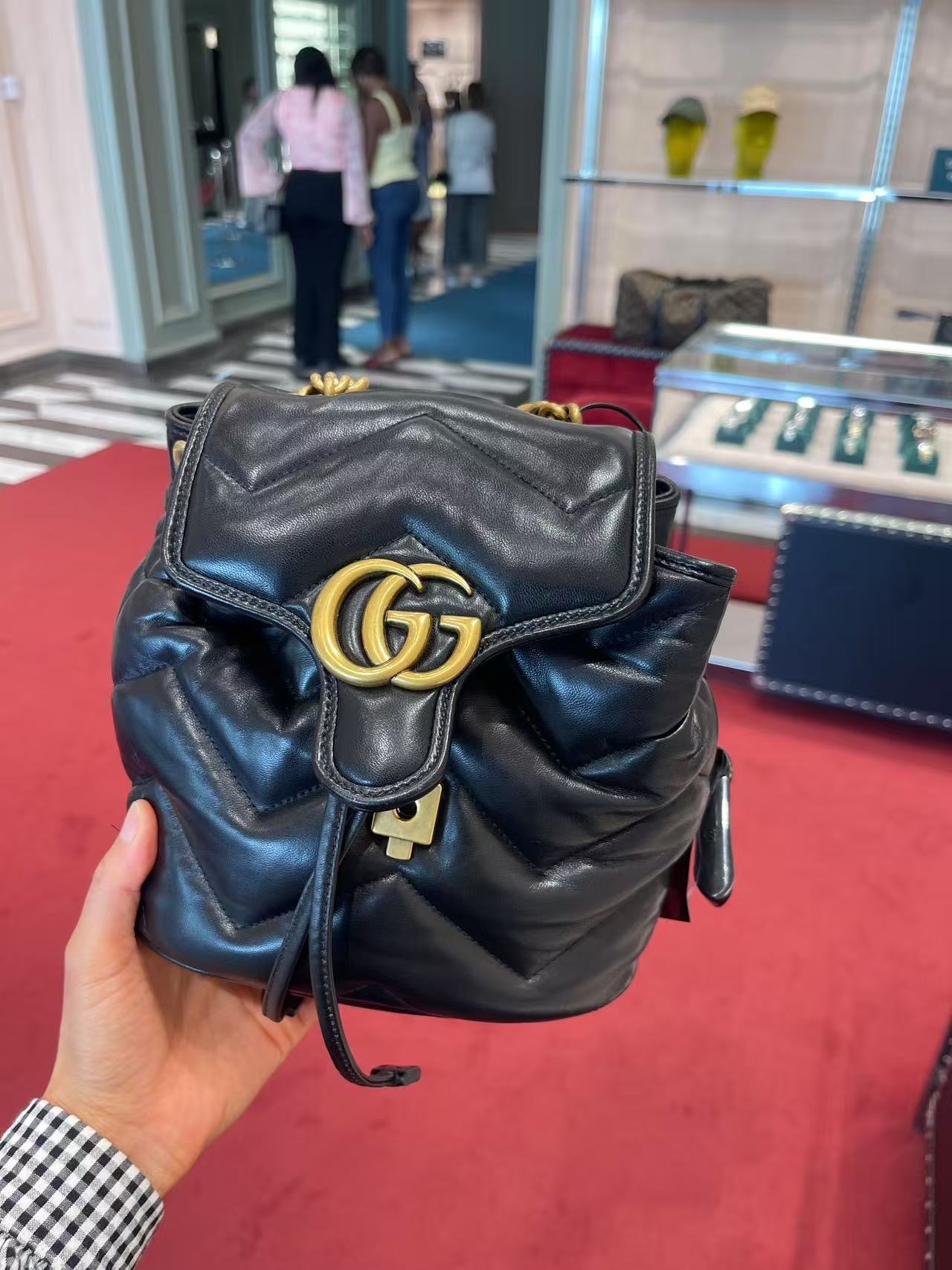 Gucci Bag GG Marmont Nappa Backpack Black 777253