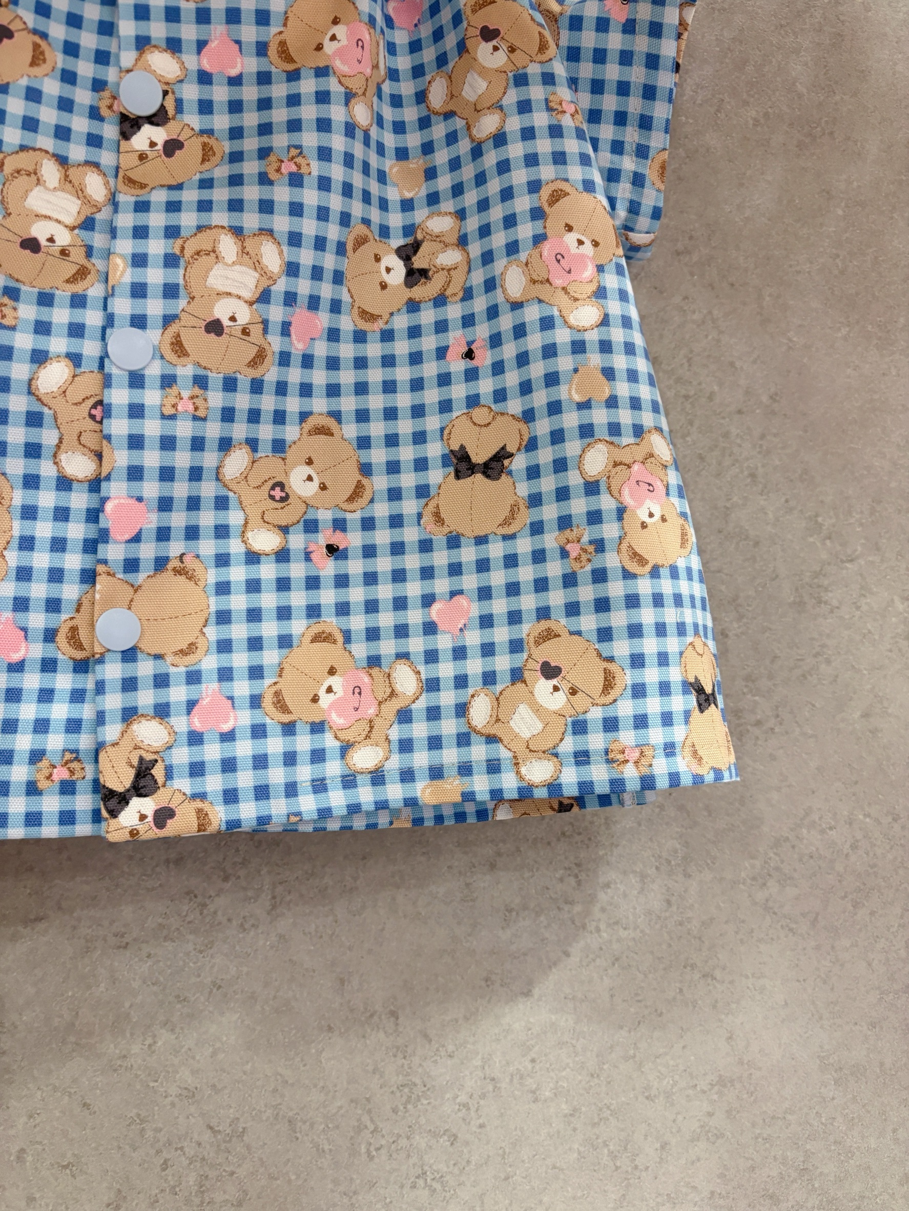 藍格愛心熊 海軍領短袖上衣（90）