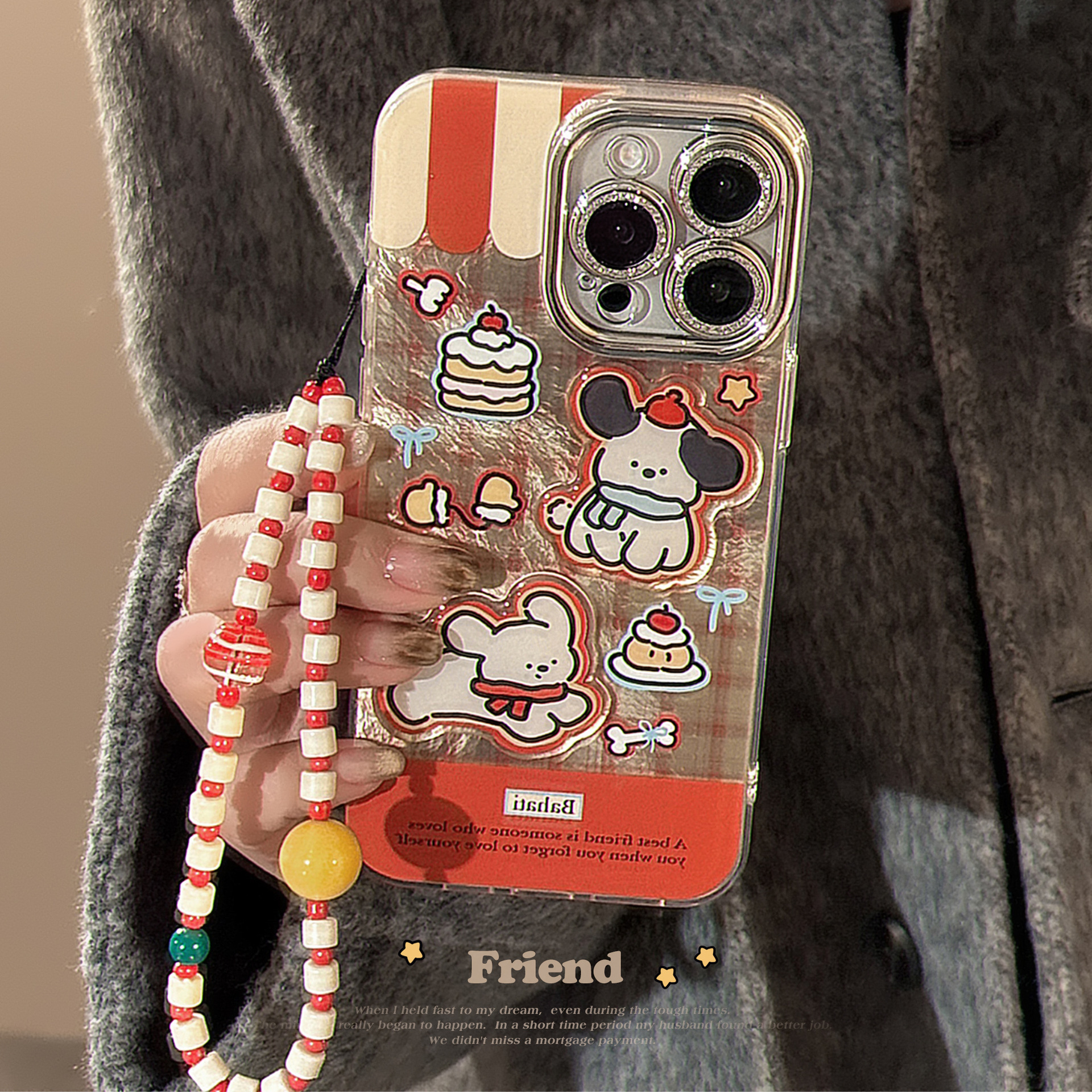 《08131》甜點狗狗手機殼(附掛繩)