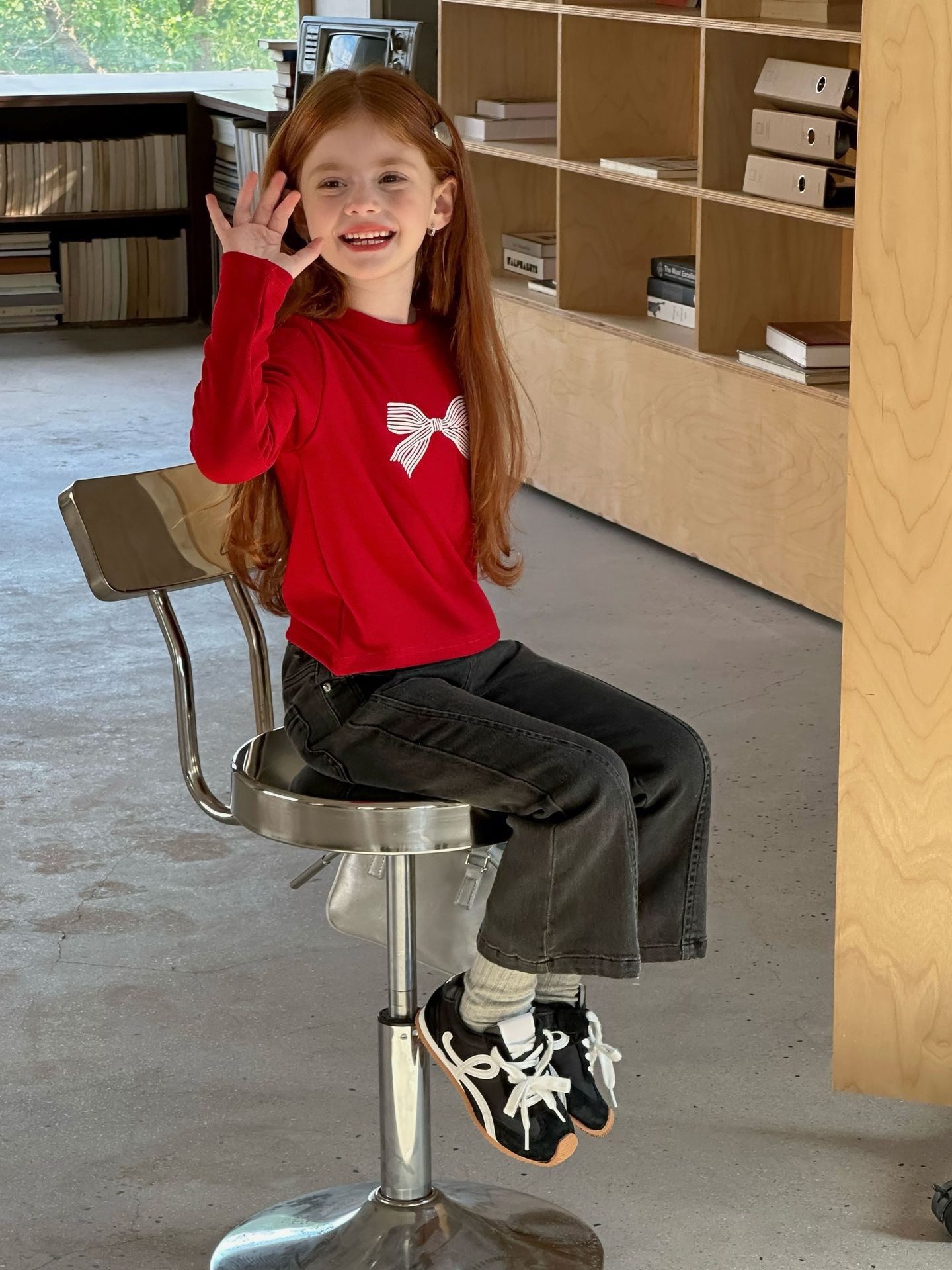 兩色彈力休閒喇叭褲