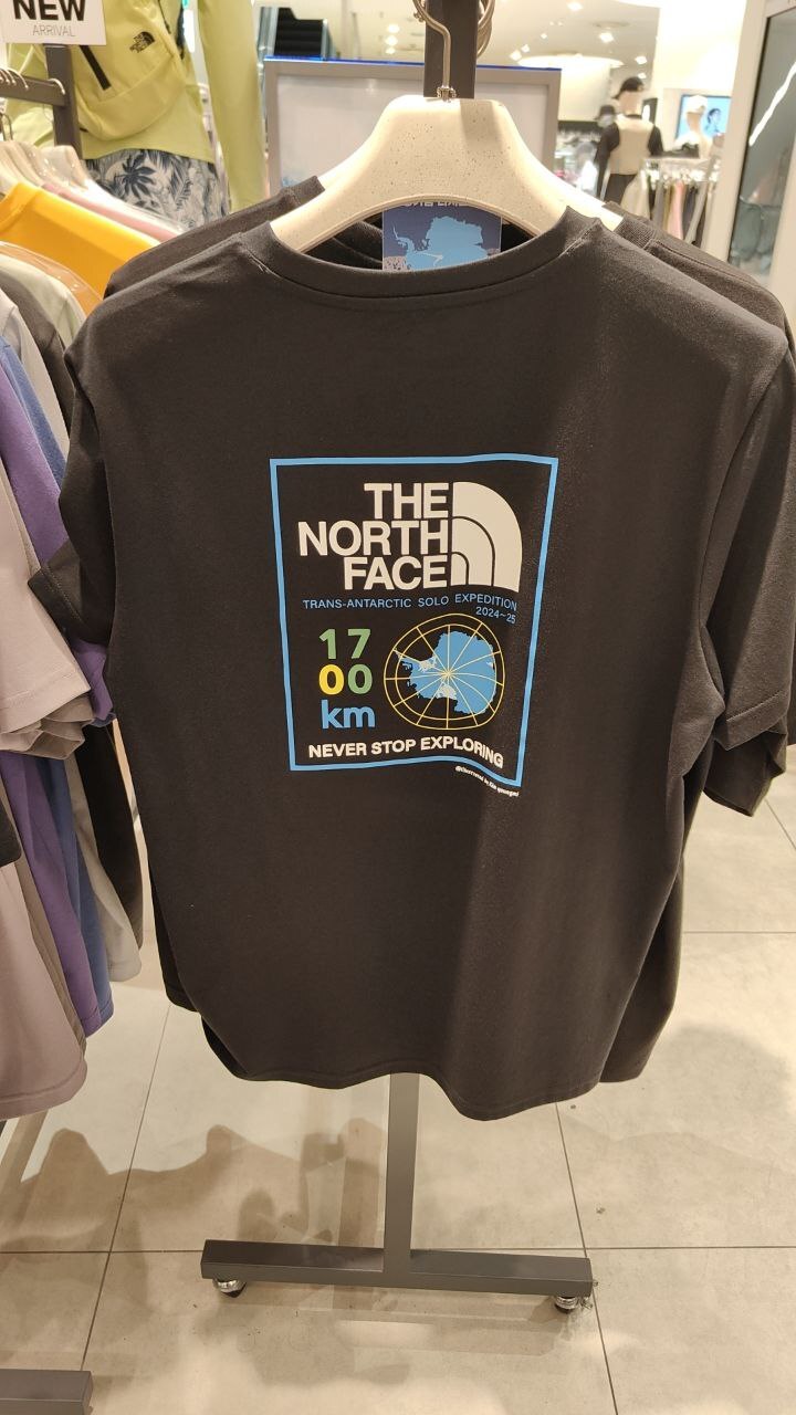 [K] THENORTHFACE BLACK ICE DAY COLLECTION M'S TRANS ANTARTIC S/S ROUND TEE 1, NT7UR55A-BLK (KTNF26)