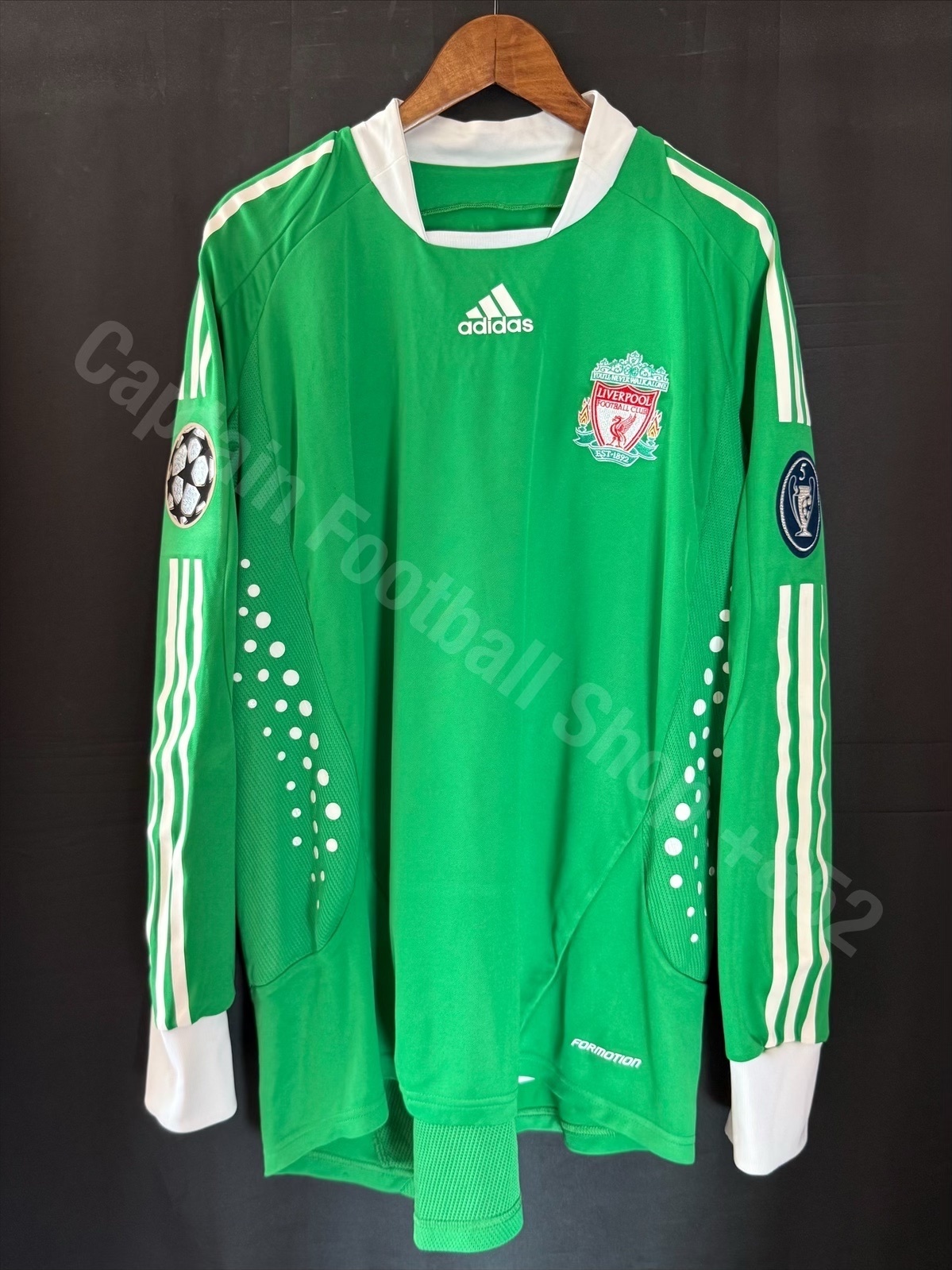 (Player Issue) Liverpool 2008-2009 UEFA Champions League Adidas Goalkeeper Player Issue Shirt #25 REINA