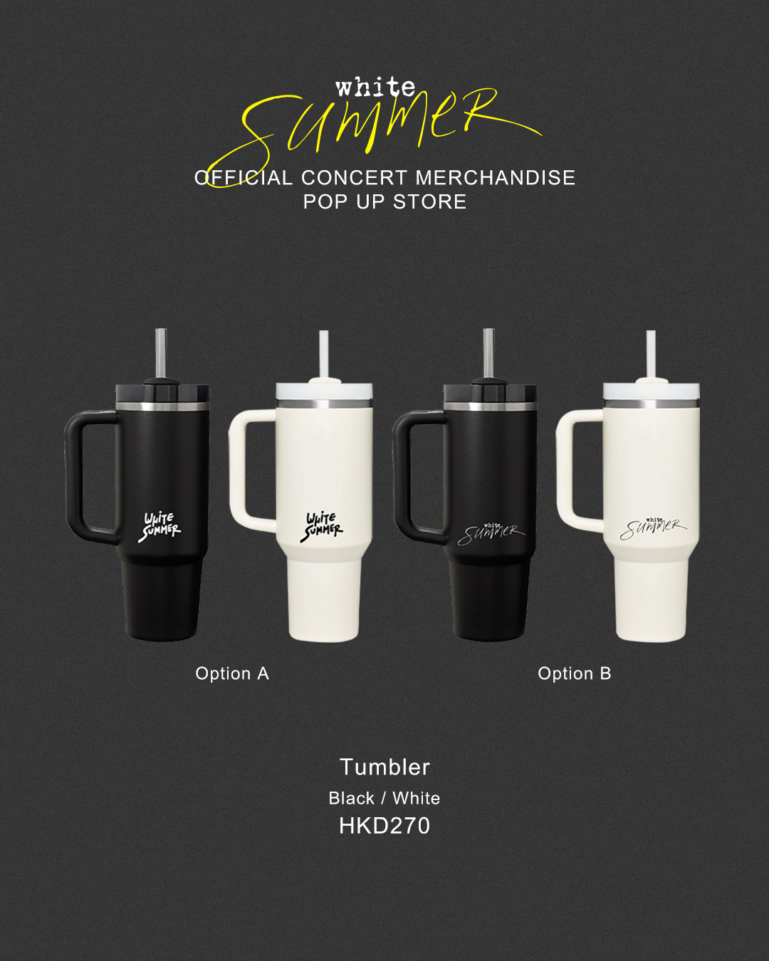 White Summer - Tumbler (Black / White)