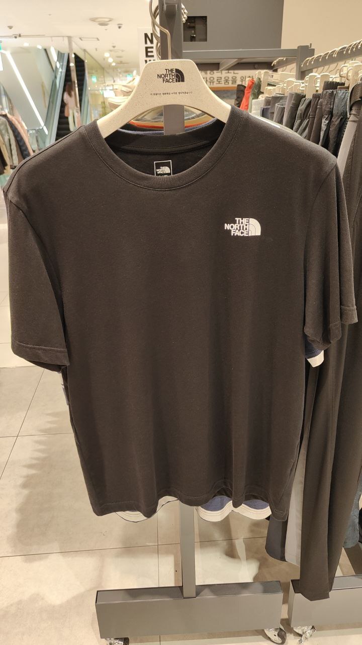 [K] THENORTHFACE BLACK M'S COTTON BASIC ROUND TEE, NT7UR08A-BLK (KTNF38)