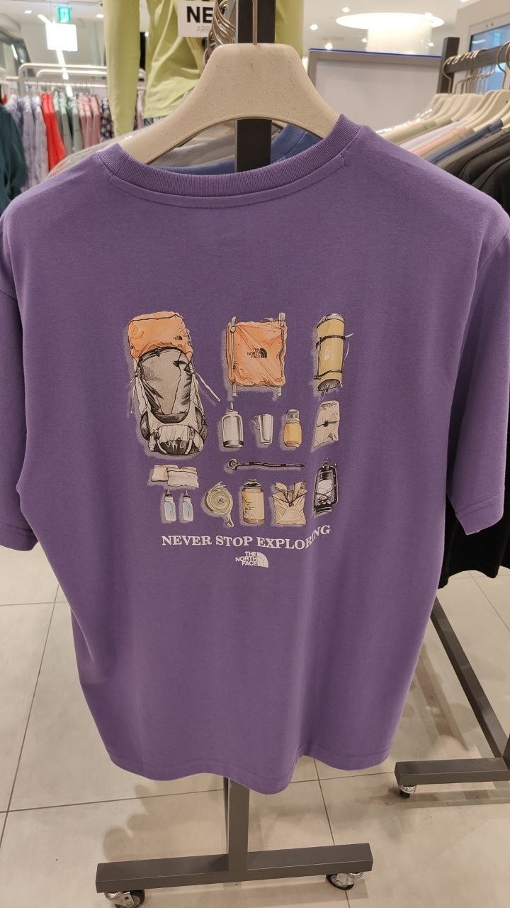 [K] THENORTHFACE DEEP PURPLE M'S CAMP VIBE S/S ROUND TEE, NT7UR07E-DPP (KTNF42)