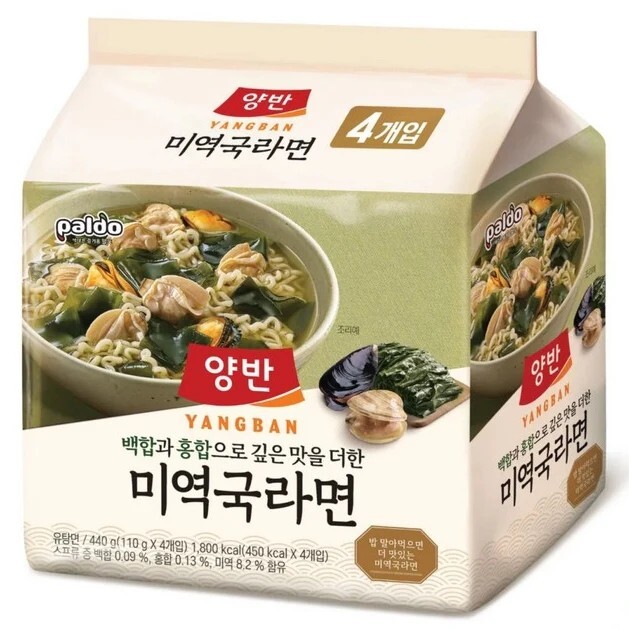 韓國八道 - 蜆肉海帶湯麵 (110g ×4) 📣🇰🇷 韓國超人氣📣