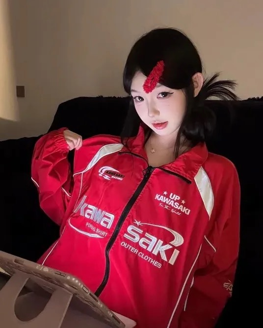 現貨 Kawasaki 復古 美式 防風 風衣 賽車 外套