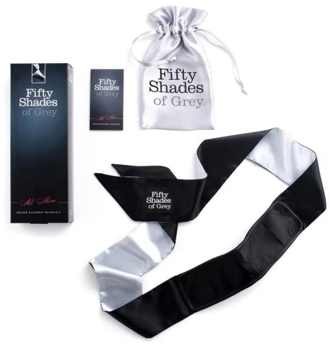 Fifty Shades All Mine Deluxe Blindfold Black/Silver