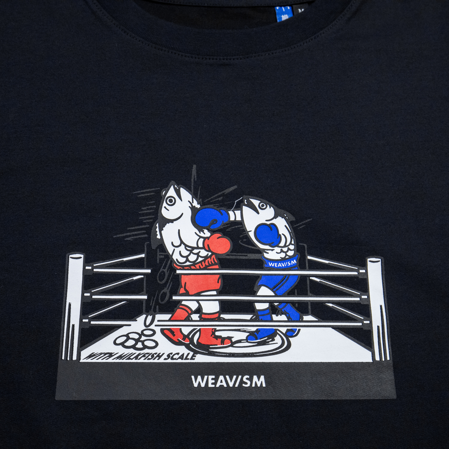 拳力一擊虱目魚海洋膠原棉Tee-黑