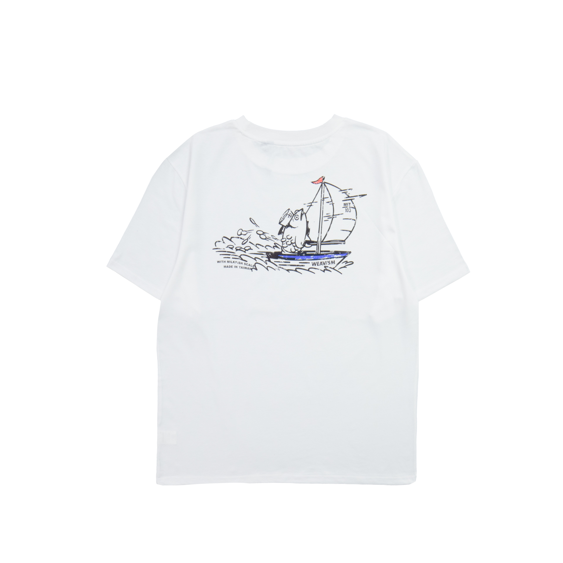 航海虱目魚海洋膠原棉Tee-白