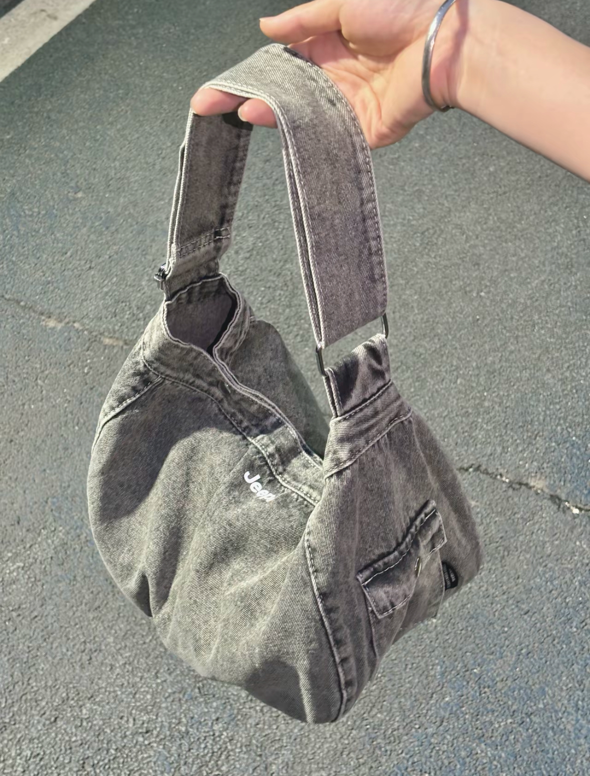 代購-Jeep吉普 復古 牛仔布 斜挎單肩包 4色