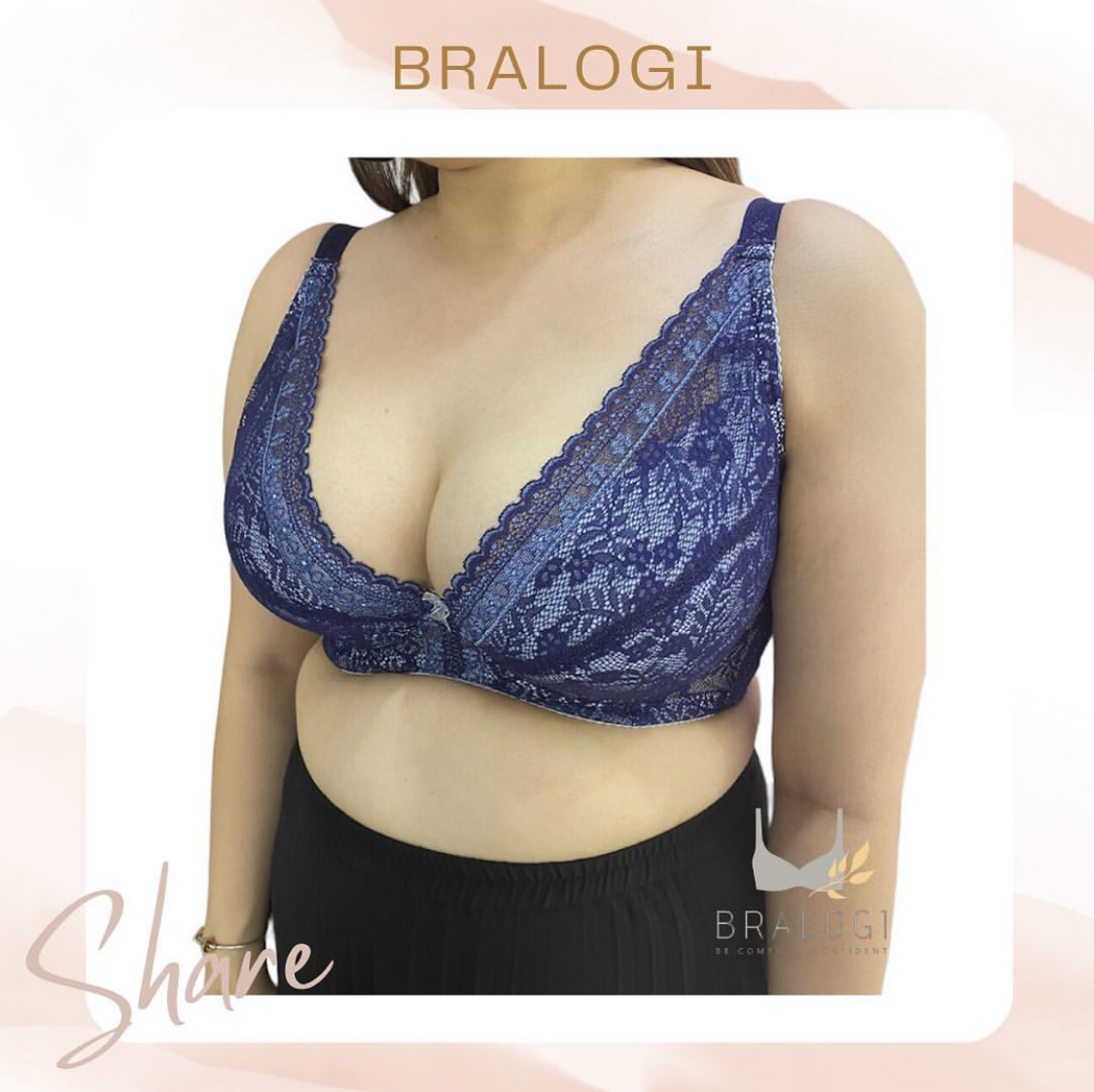 8882 柔軟蕾絲挺V機能型內衣 C-G罩