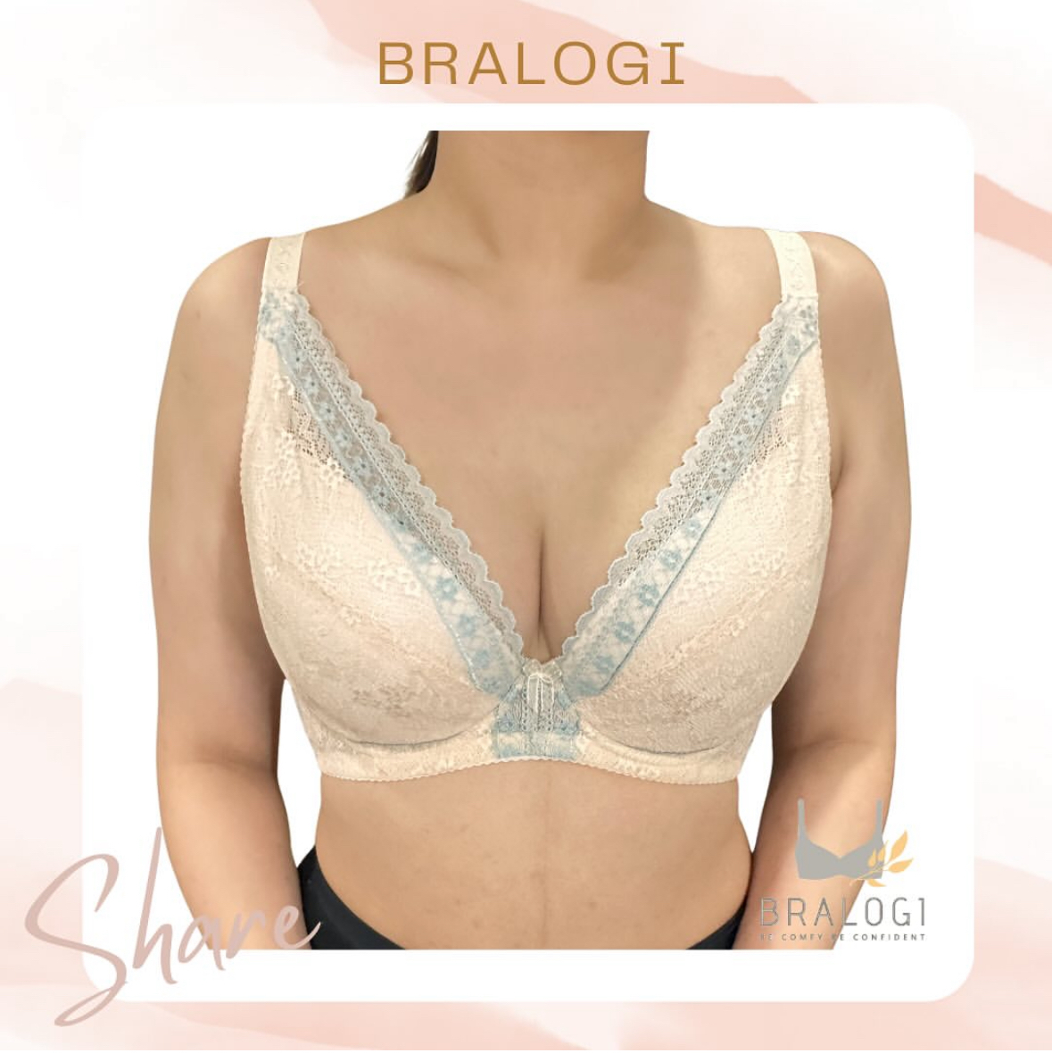 8882 柔軟蕾絲挺V機能型內衣 C-G罩