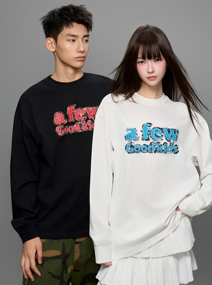 AFGK 蕾絲豹紋貼布Logo 長袖T A FEW GOOD KIDS