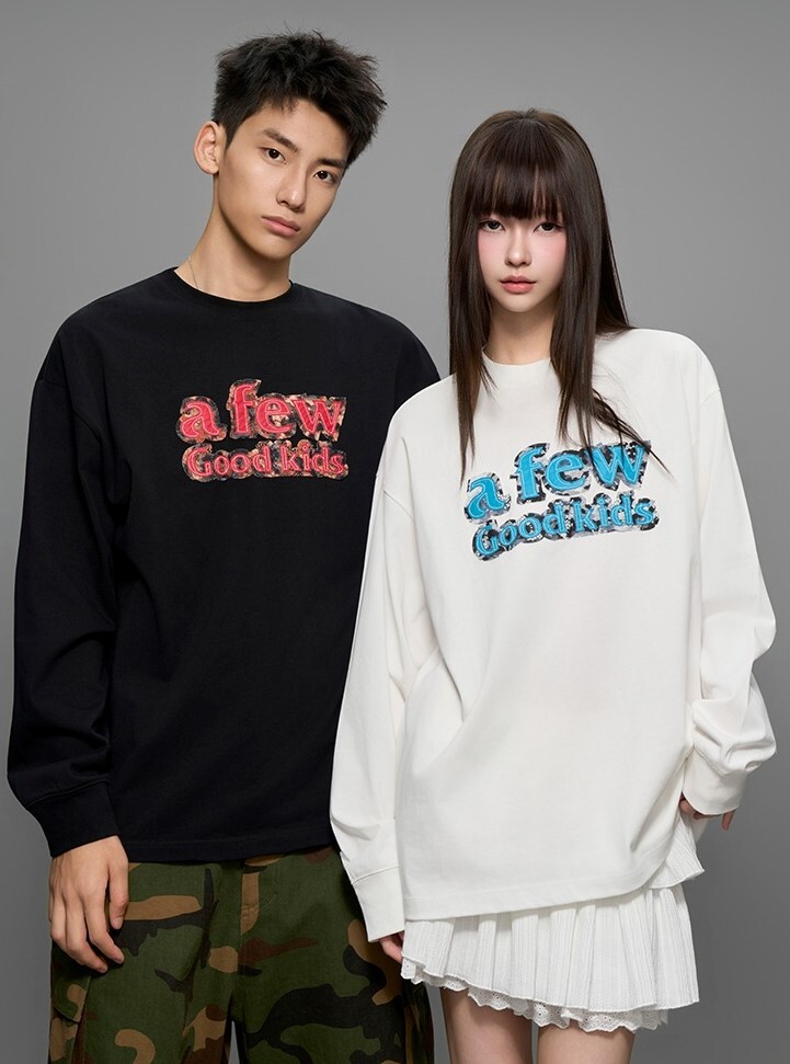 AFGK 蕾絲豹紋貼布Logo 長袖T A FEW GOOD KIDS
