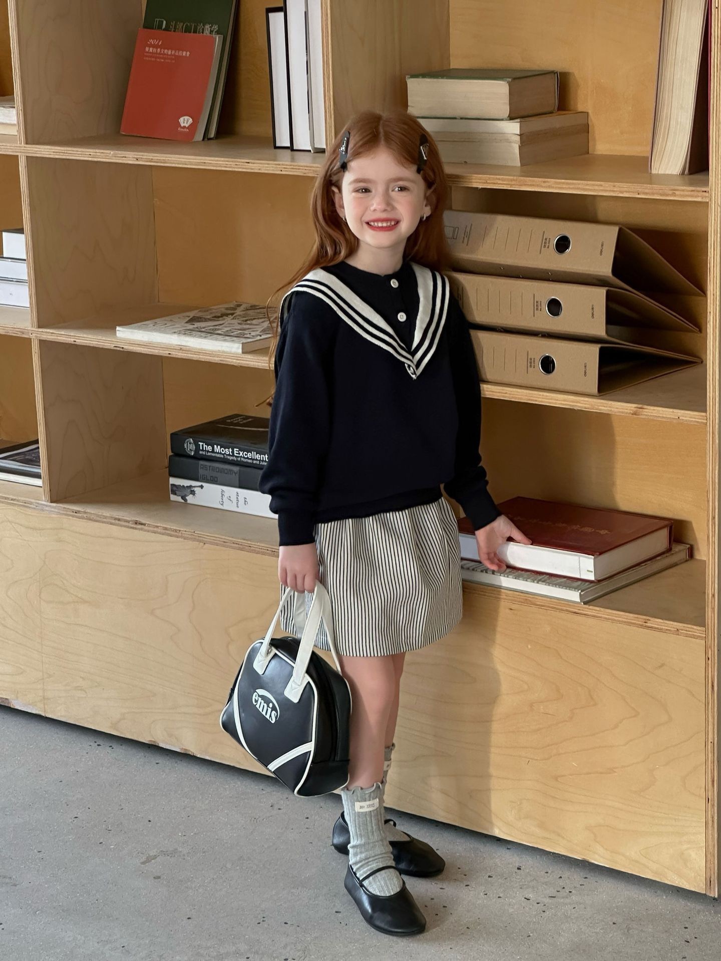 時髦海軍風針織上衣