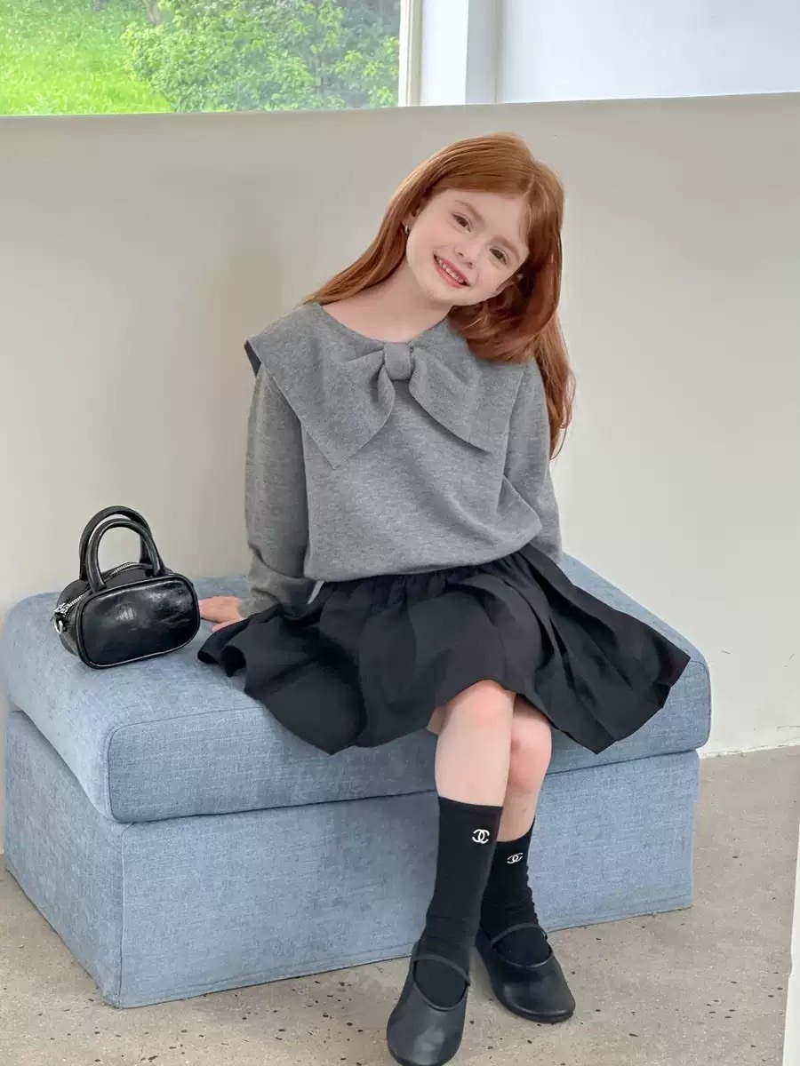 甜美蝴蝶結針織上衣