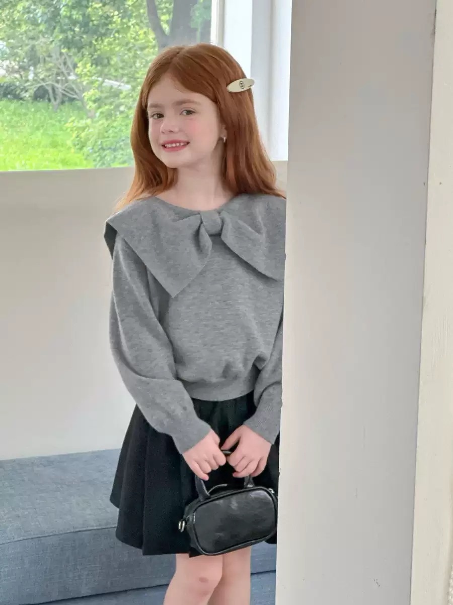 甜美蝴蝶結針織上衣