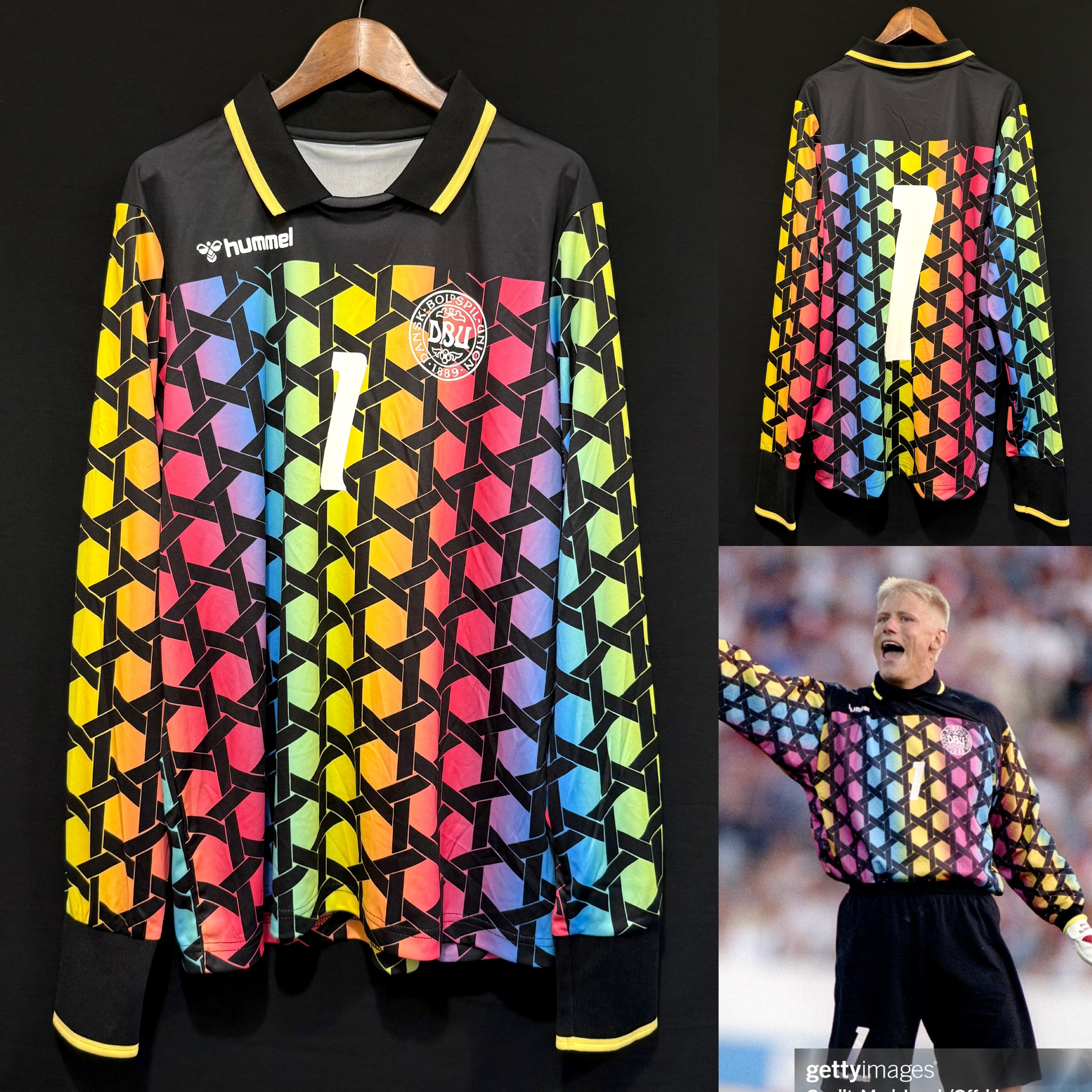 Denmark 1992 Hummel Official Retro Goalkeeper Shirt #1