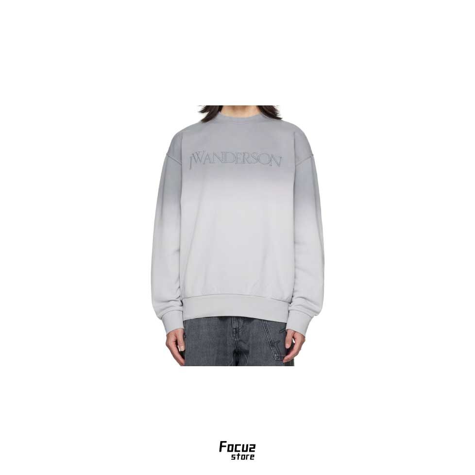 【Focus Store】預購 JW Anderson Embroidered-Logo Gradient Sweatshirt " Gray" 灰色 大學T