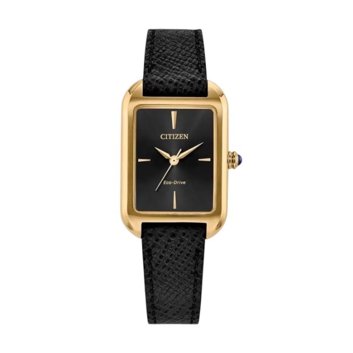 Citizen EM1192-01E Eco-Drive 光動能 黑金 女裝 皮帶錶