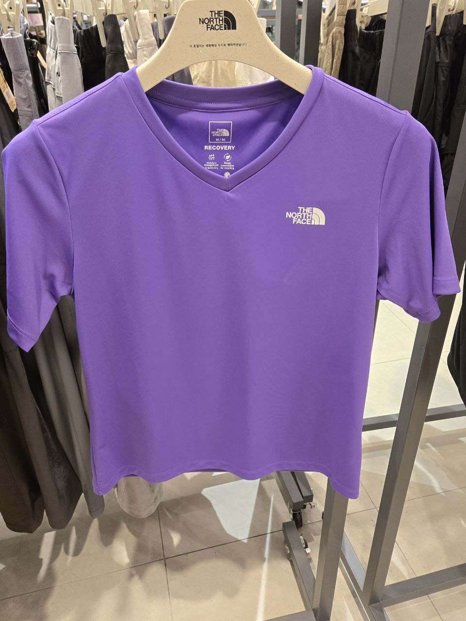 [K] THENORTHFACE PURPLE W'S RECOVERY S/S V-NECK, NT7UR50C-PUR (KTNF78)