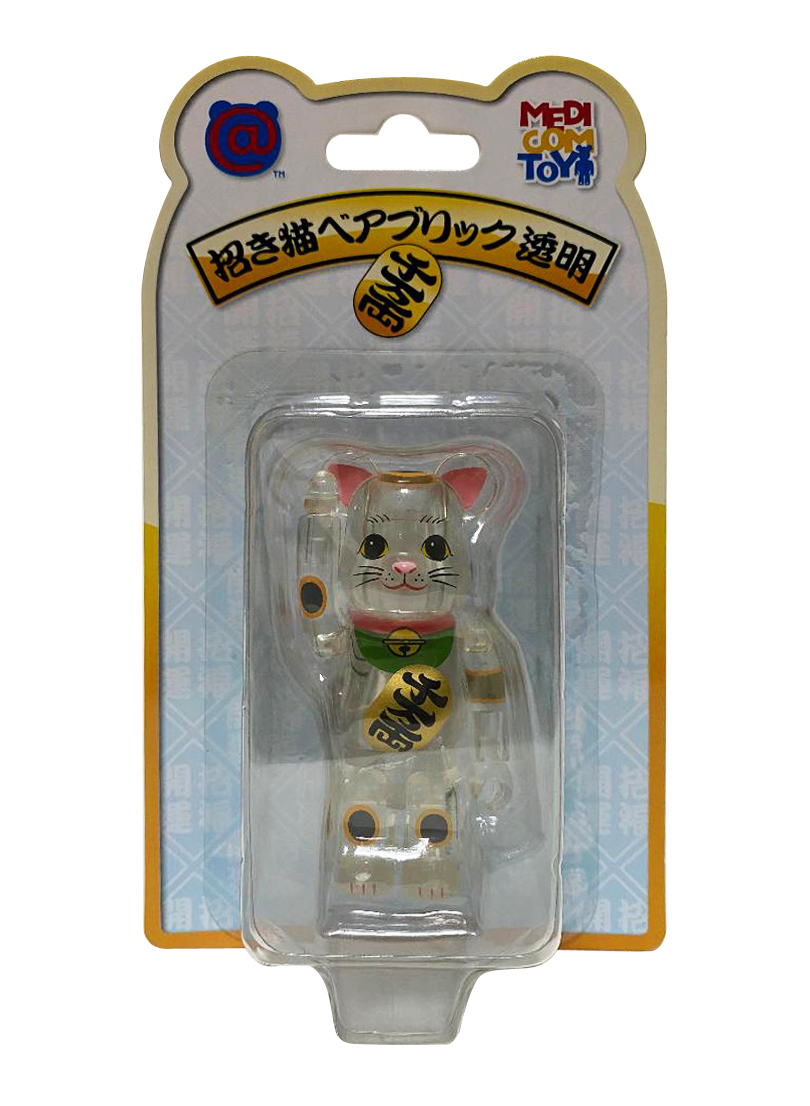 BEARBRICK 招き猫 Clear Lucky Cat 透明 招財貓 100％