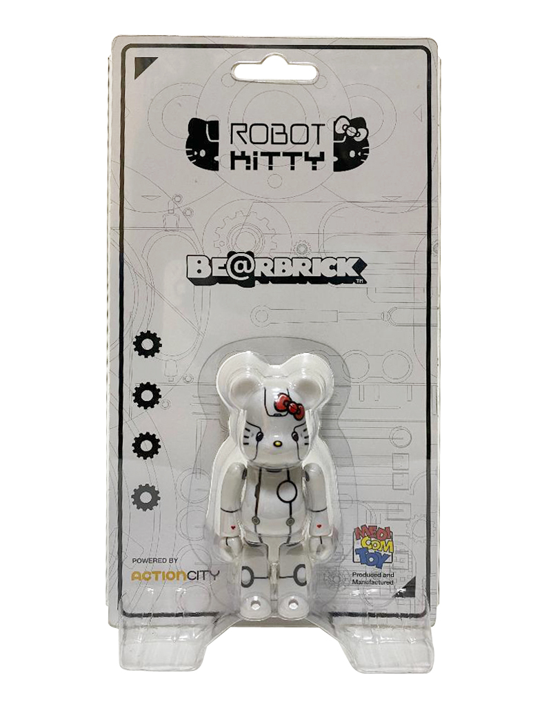 BEARBRICK SANRIO HELLO KITTY WHITE ROBOT KITTY 100%