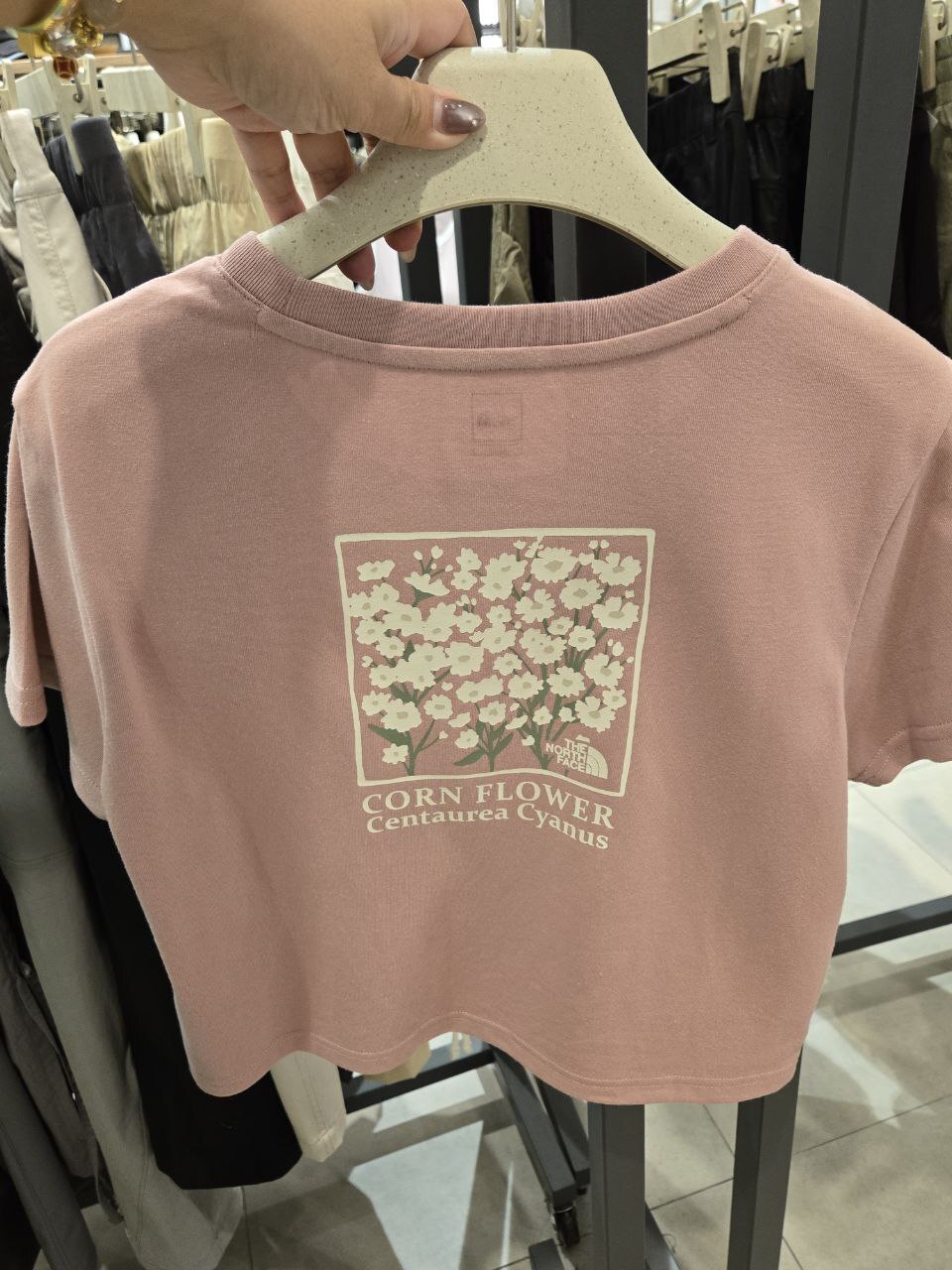 [K] THENORTHFACE GRAYISH PINK W'S FLORET S/S ROUND TEE, NT7UR32C-GPI (KTNF83)