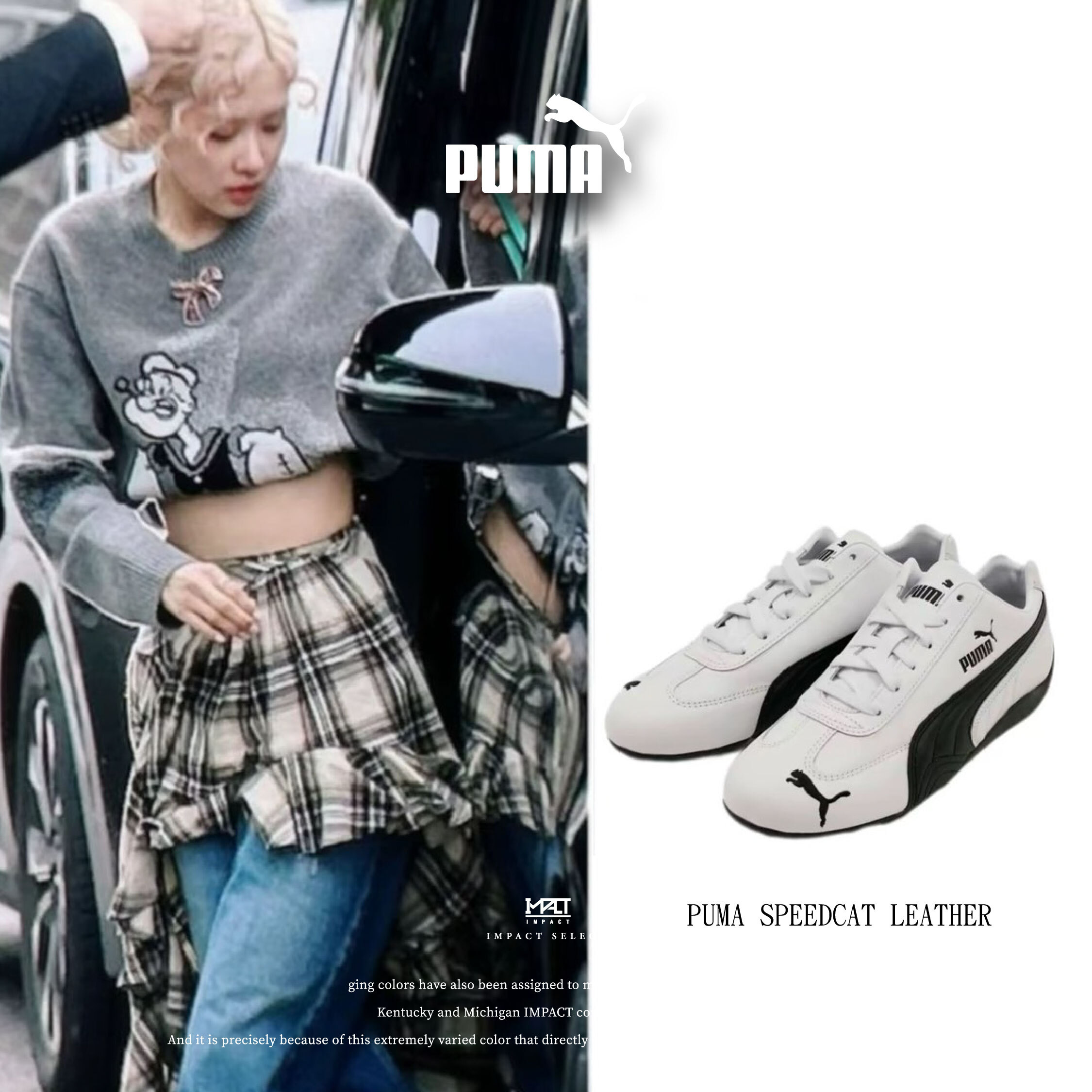 PUMA SPEEDCAT LEATHER 朴彩英 rose同款 皮革 賽車鞋 黑白 401603-02