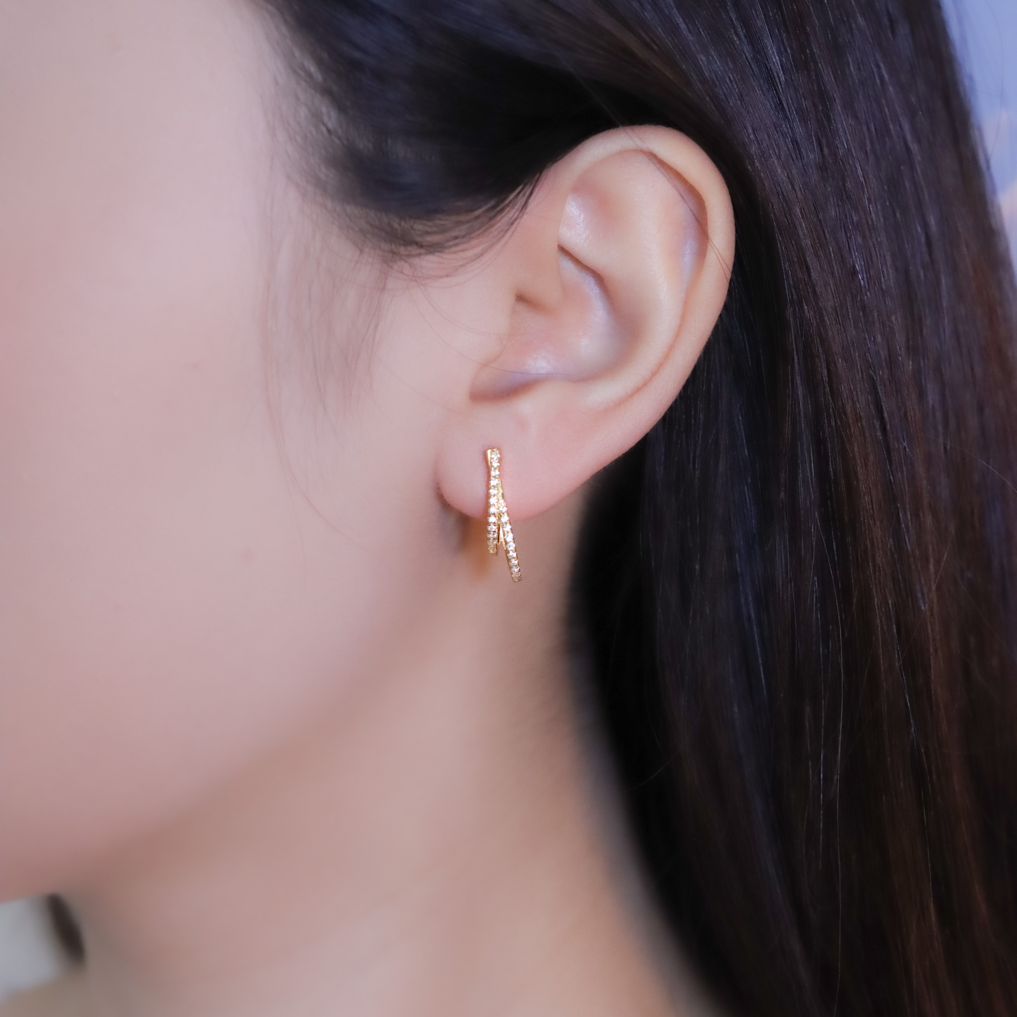 | 925純銀・白金・18k金 | 終於遇見你耳環 (銀/金) | EA1024 |